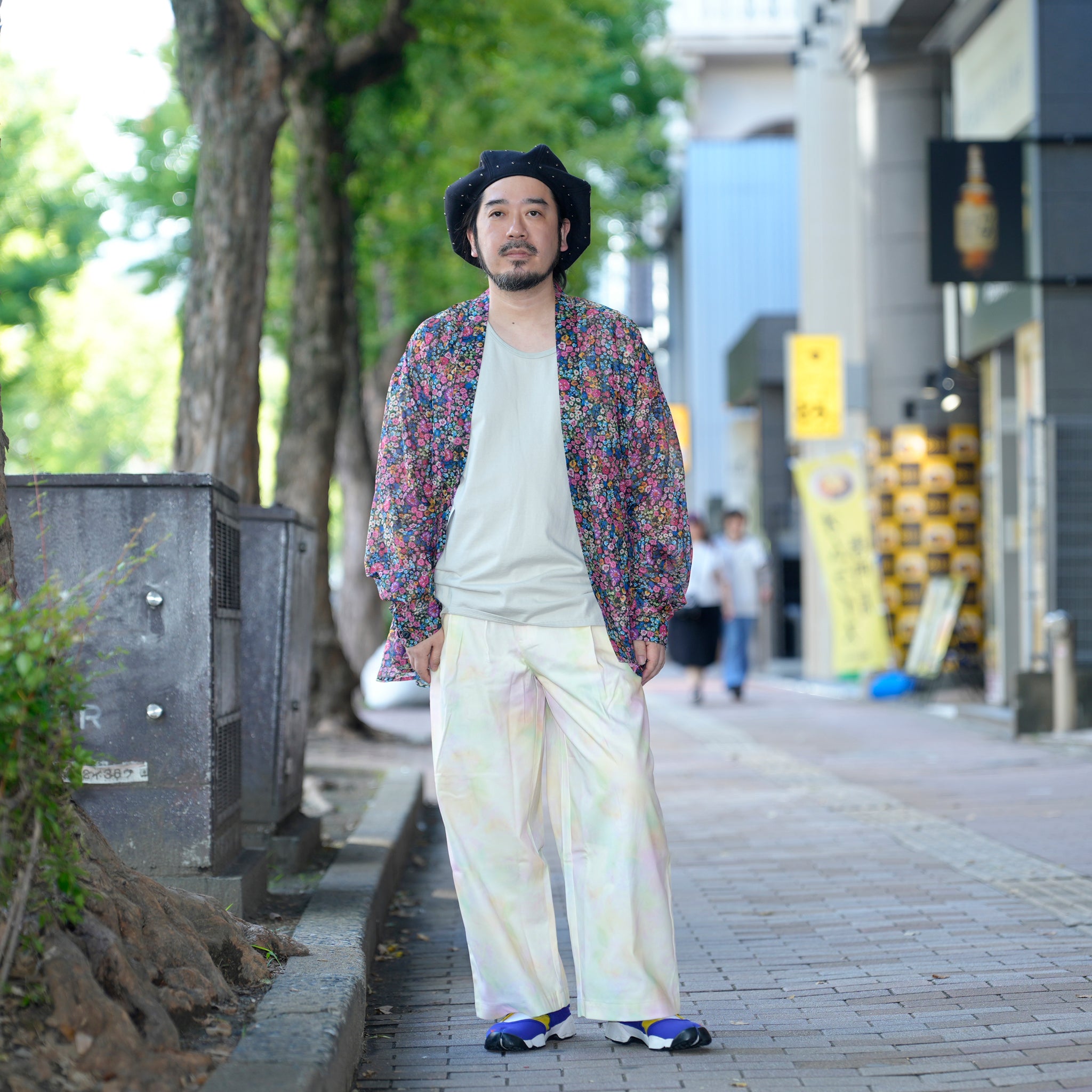 G71201_MT.PK | FLOWER SHEER NO COLLAR SHIRT-MT.PK | Color:Pink【GORT_ゴート】
