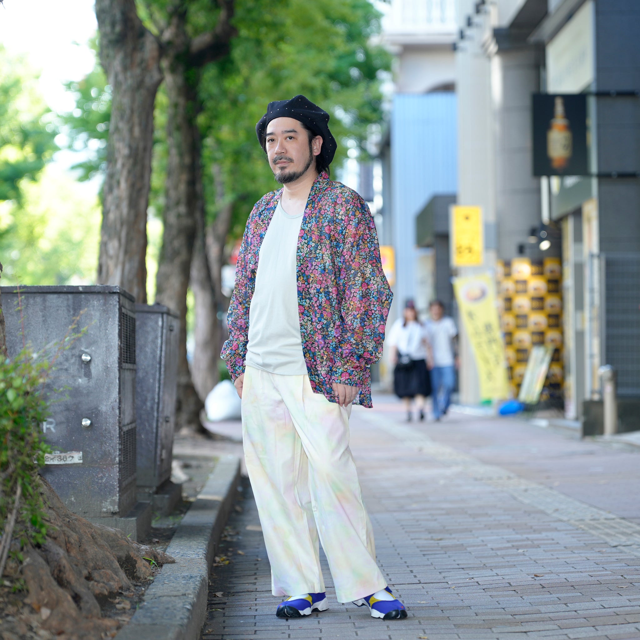 G71201_MT.PK | FLOWER SHEER NO COLLAR SHIRT-MT.PK | Color:Pink【GORT_ゴート】