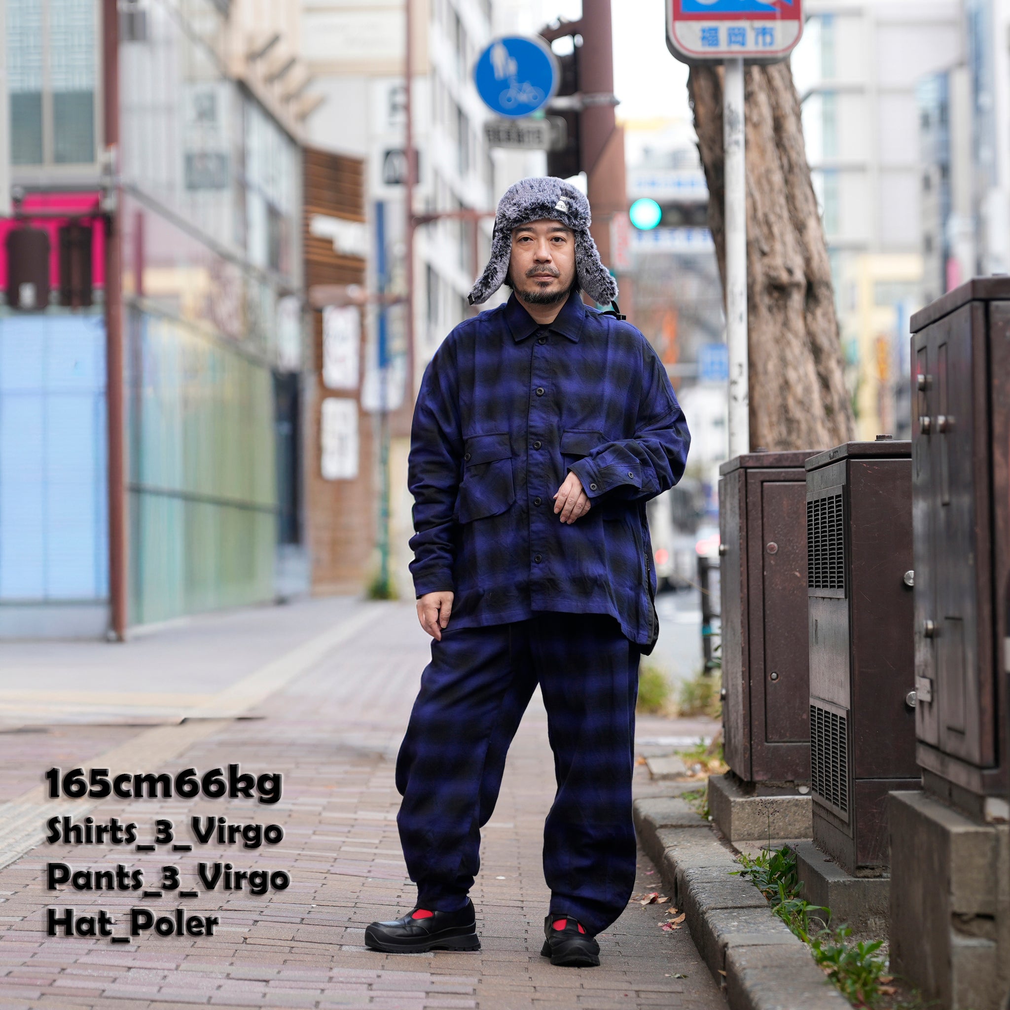 VG-SH-271 | BATTLECHECK OVERDRIVE SHIRTS | Blue【VIRGOwearworks_ヴァルゴウェアワークス】