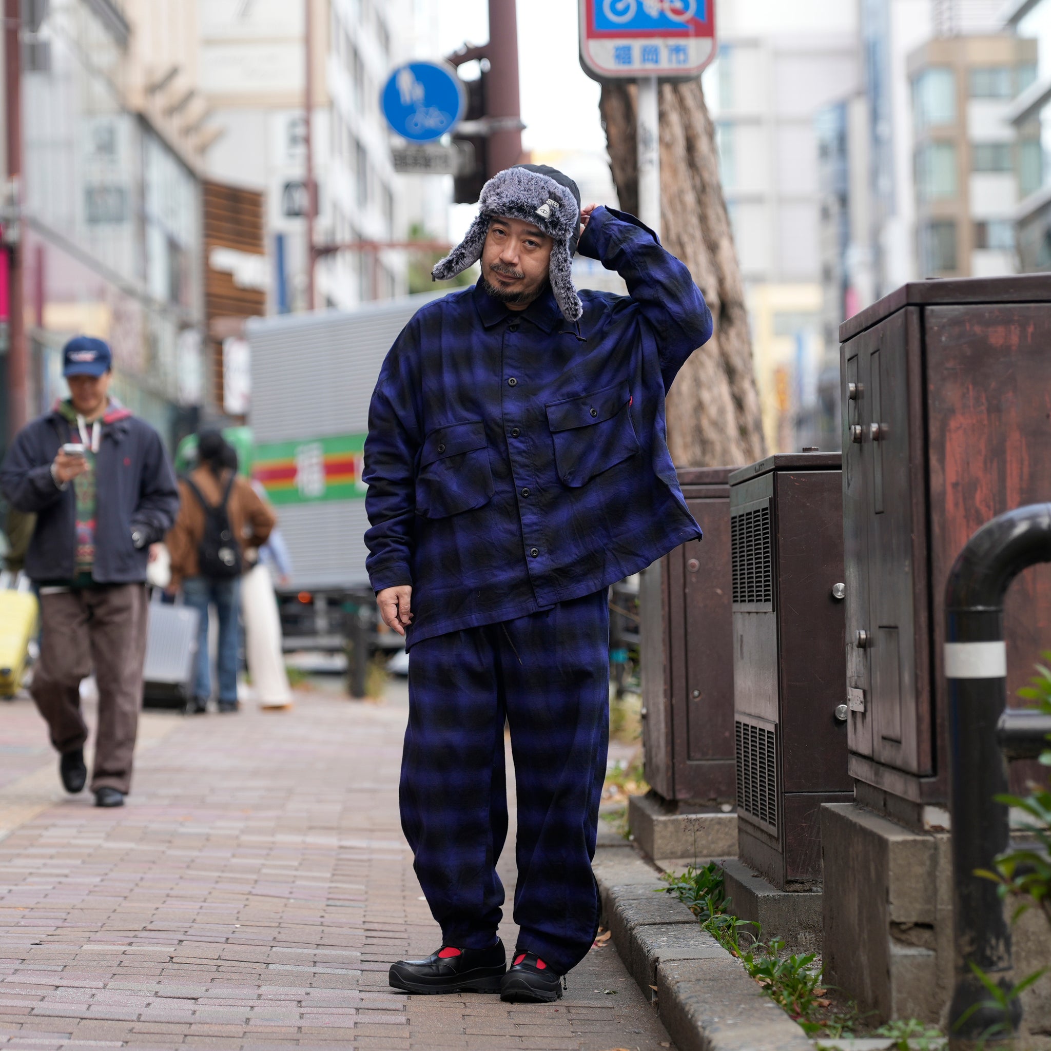 VG-SH-271 | BATTLECHECK OVERDRIVE SHIRTS | Blue【VIRGOwearworks_ヴァルゴウェアワークス】