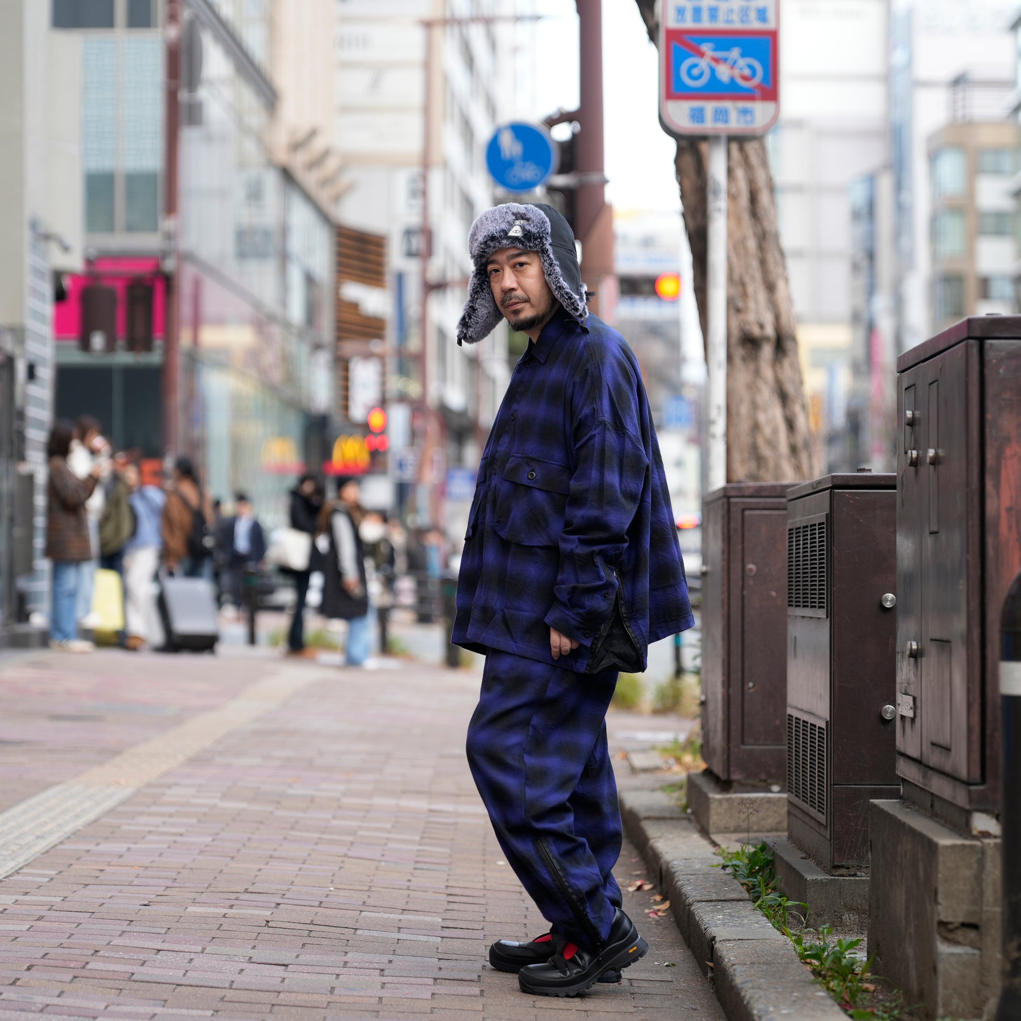 VG-SH-271 | BATTLECHECK OVERDRIVE SHIRTS | Blue【VIRGOwearworks_ヴァルゴウェアワークス】