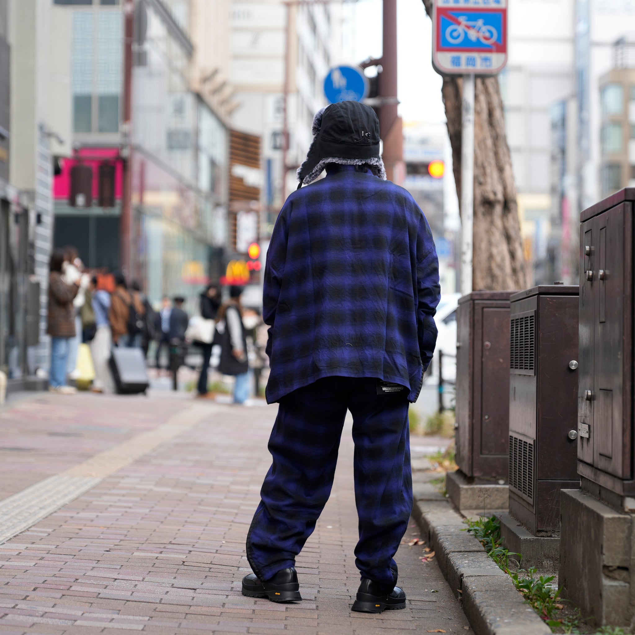 VG-SH-271 | BATTLECHECK OVERDRIVE SHIRTS | Blue【VIRGOwearworks_ヴァルゴウェアワークス】