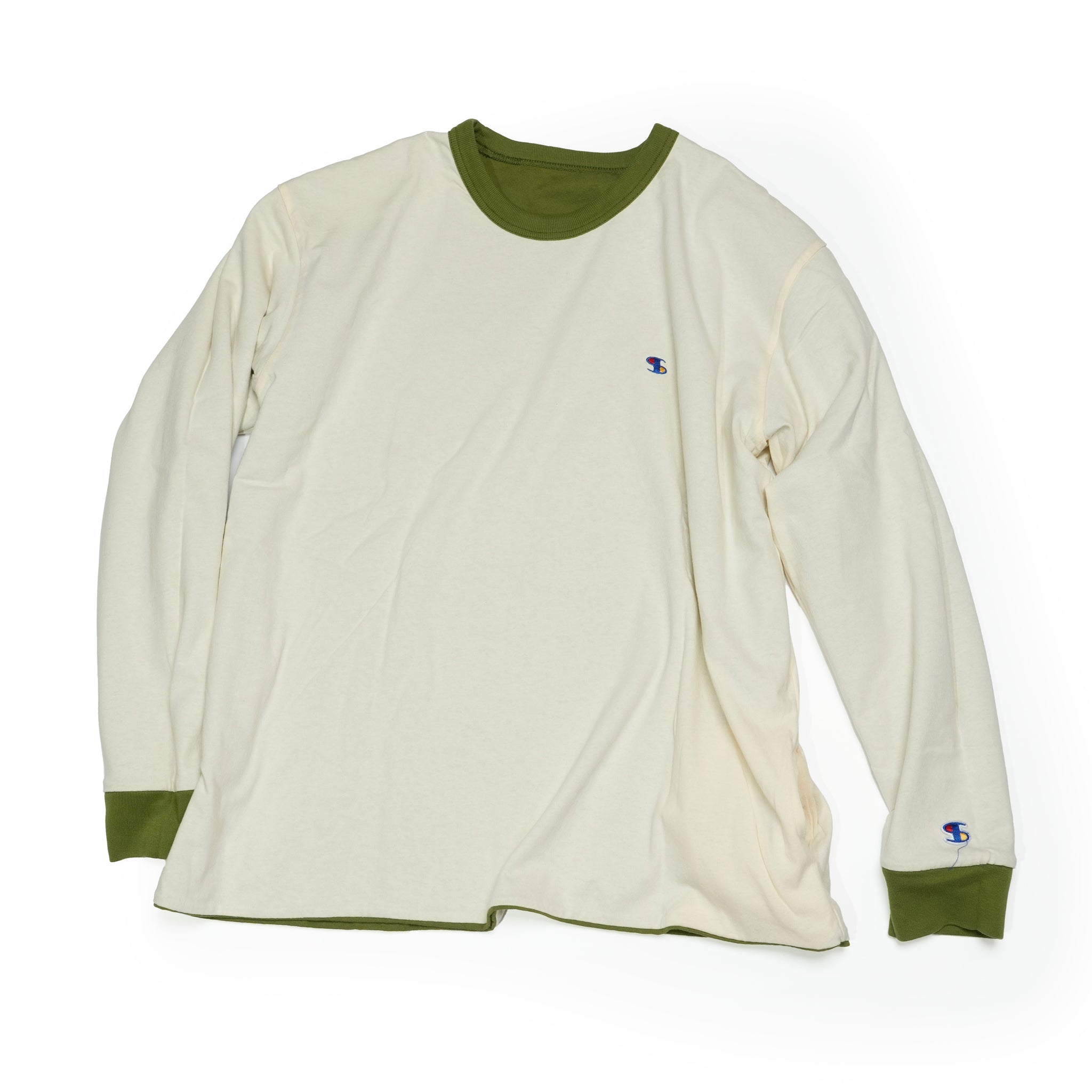 Chamhert-LS | Reversible Long Sleeve- Tshirt | Color:Orange / Olive 【IMPRESTORE_インプレストア】