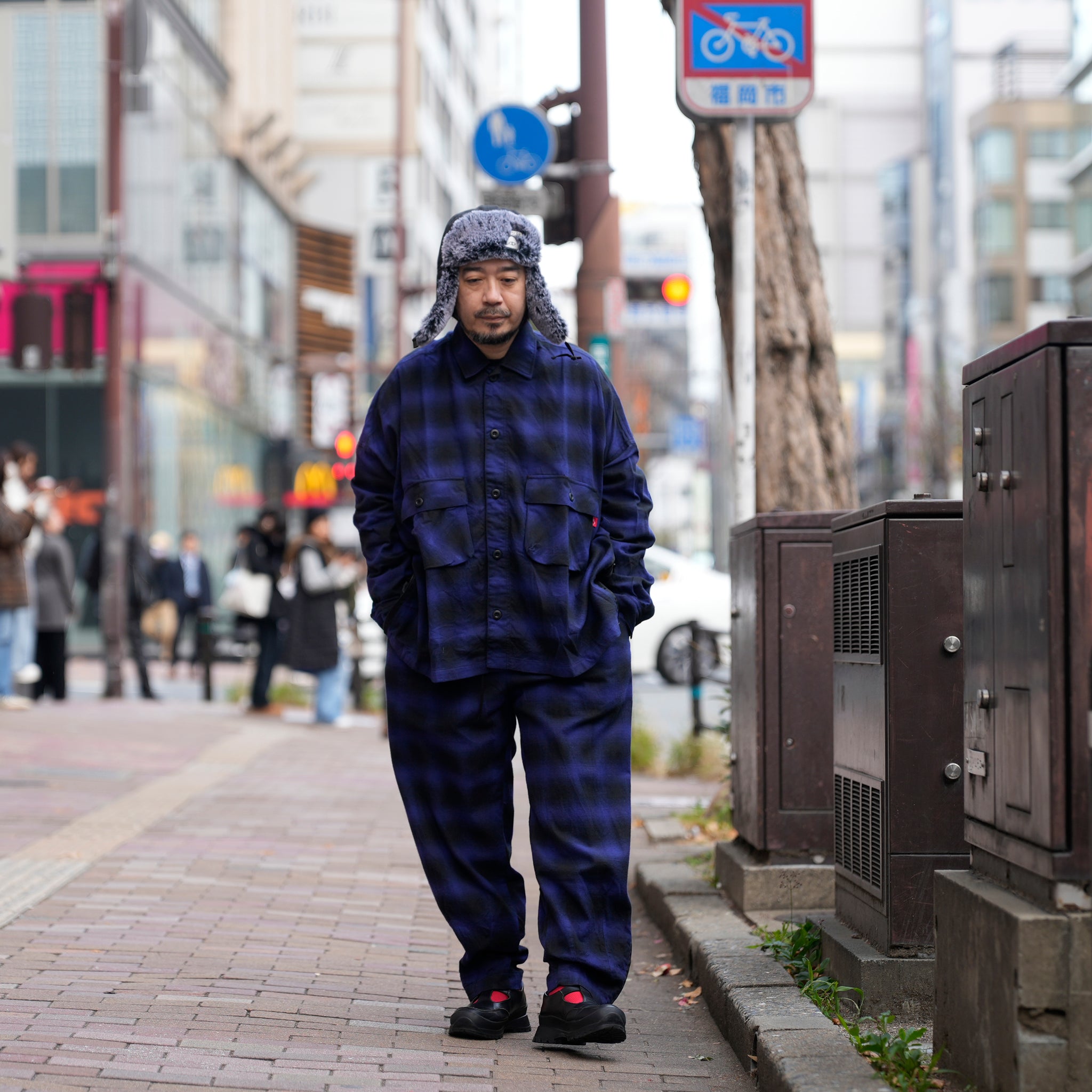 VG-SH-271 | BATTLECHECK OVERDRIVE SHIRTS | Blue【VIRGOwearworks_ヴァルゴウェアワークス】