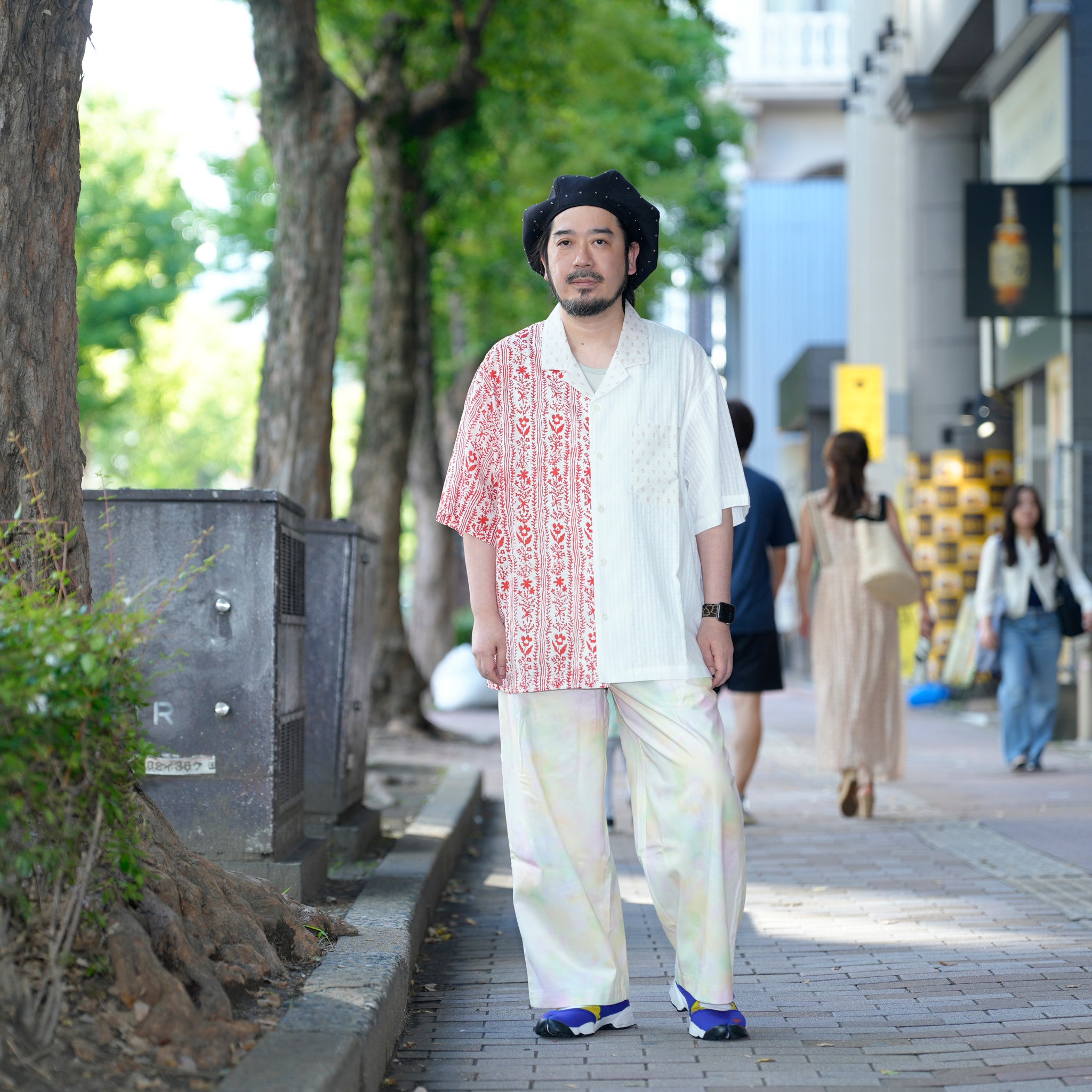 G72202_RD.WH | PATCHWORK HAWAIIAN SHIRT-RD.WH | Color:Red_White【GORT_ゴート】