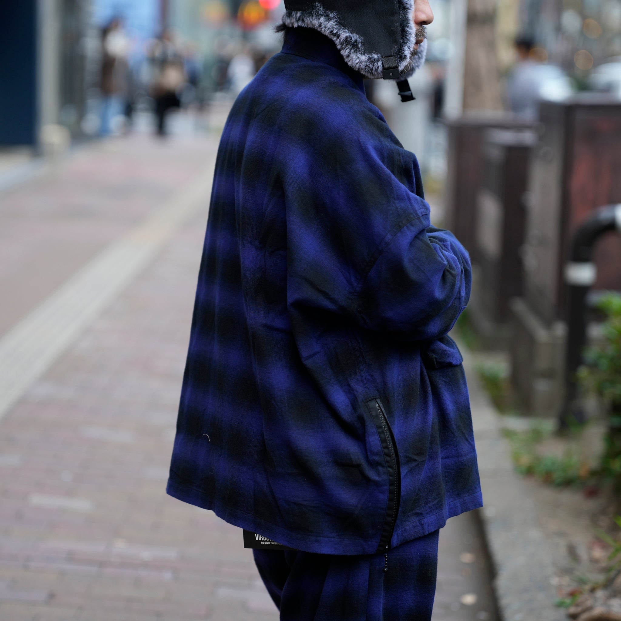 VG-SH-271 | BATTLECHECK OVERDRIVE SHIRTS | Blue【VIRGOwearworks_ヴァルゴウェアワークス】