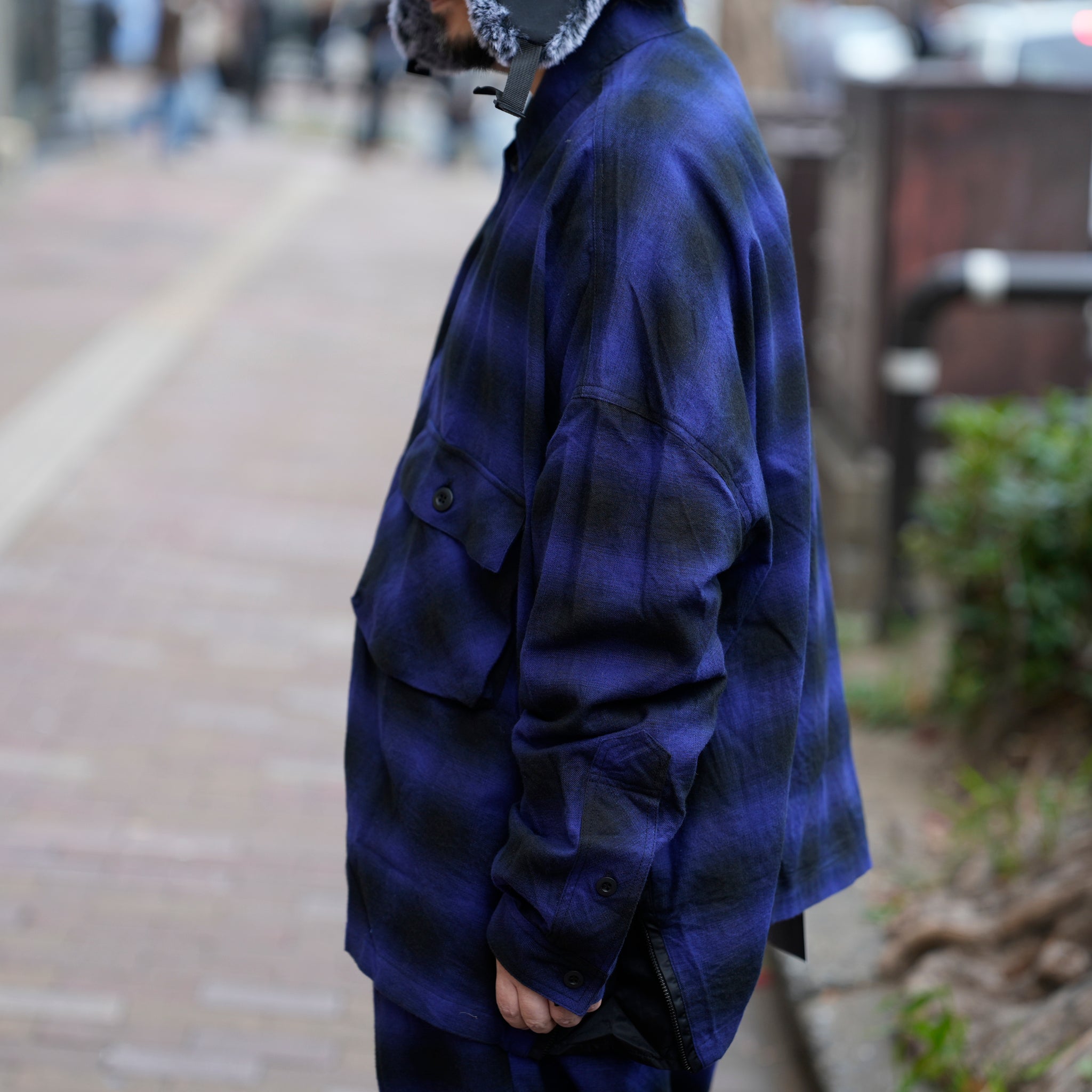 VG-SH-271 | BATTLECHECK OVERDRIVE SHIRTS | Blue【VIRGOwearworks_ヴァルゴウェアワークス】