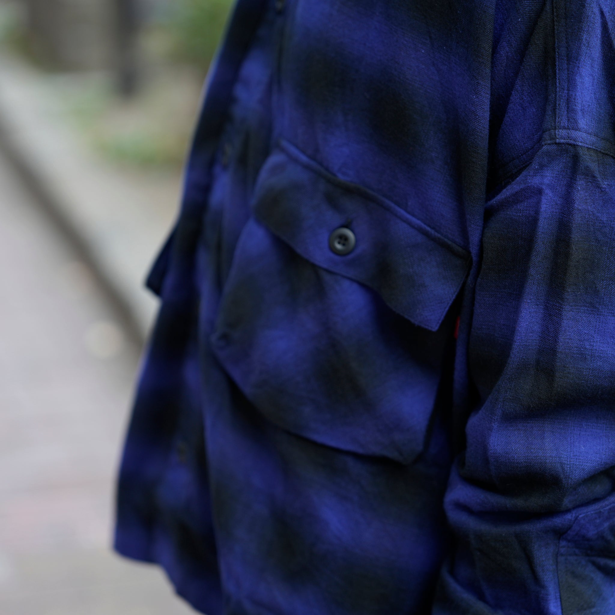 VG-SH-271 | BATTLECHECK OVERDRIVE SHIRTS | Blue【VIRGOwearworks_ヴァルゴウェアワークス】