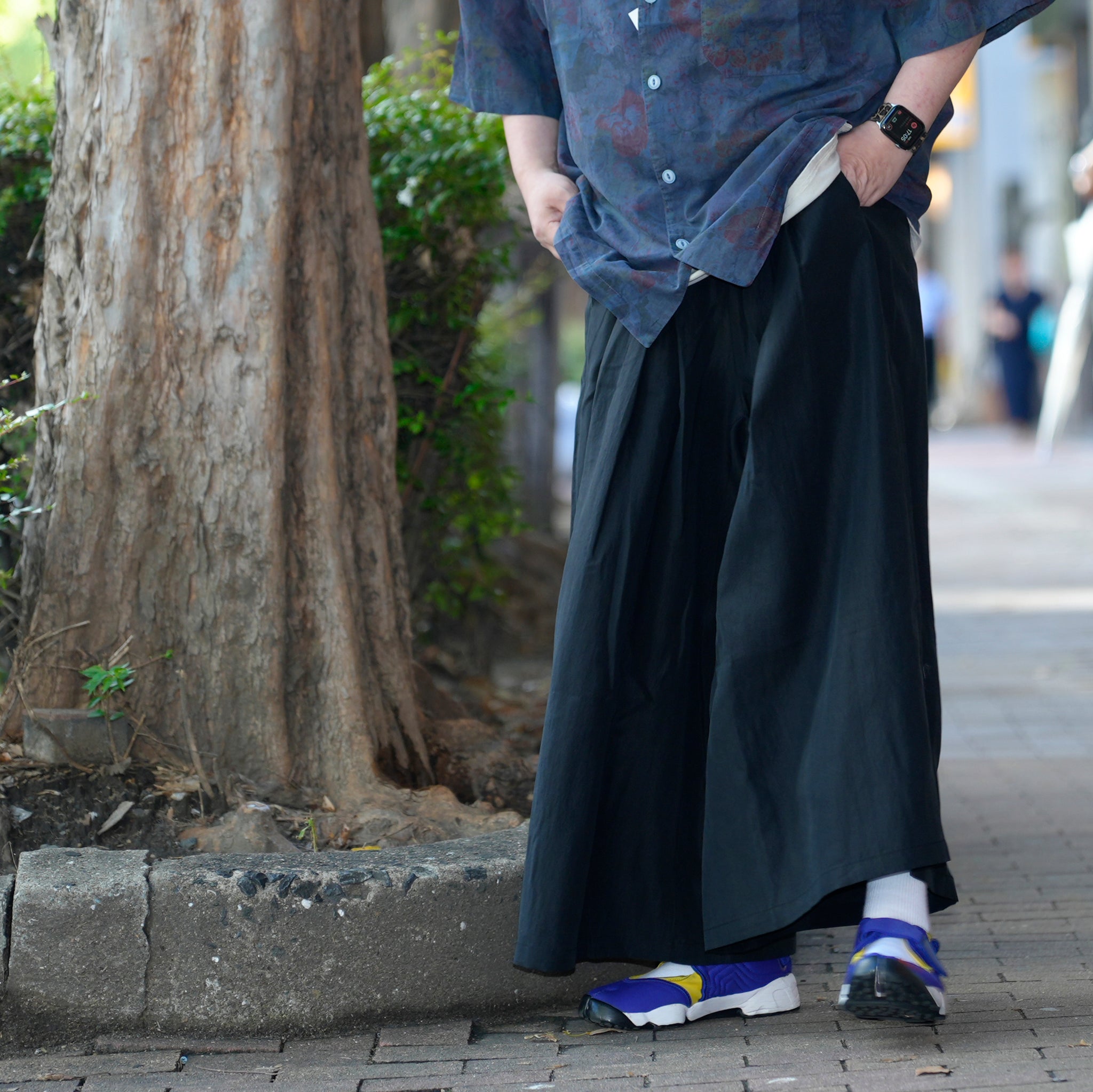 G72303_BK | NYLON WIDE LEG PANTS-BK | Color:Black【GORT_ゴート】