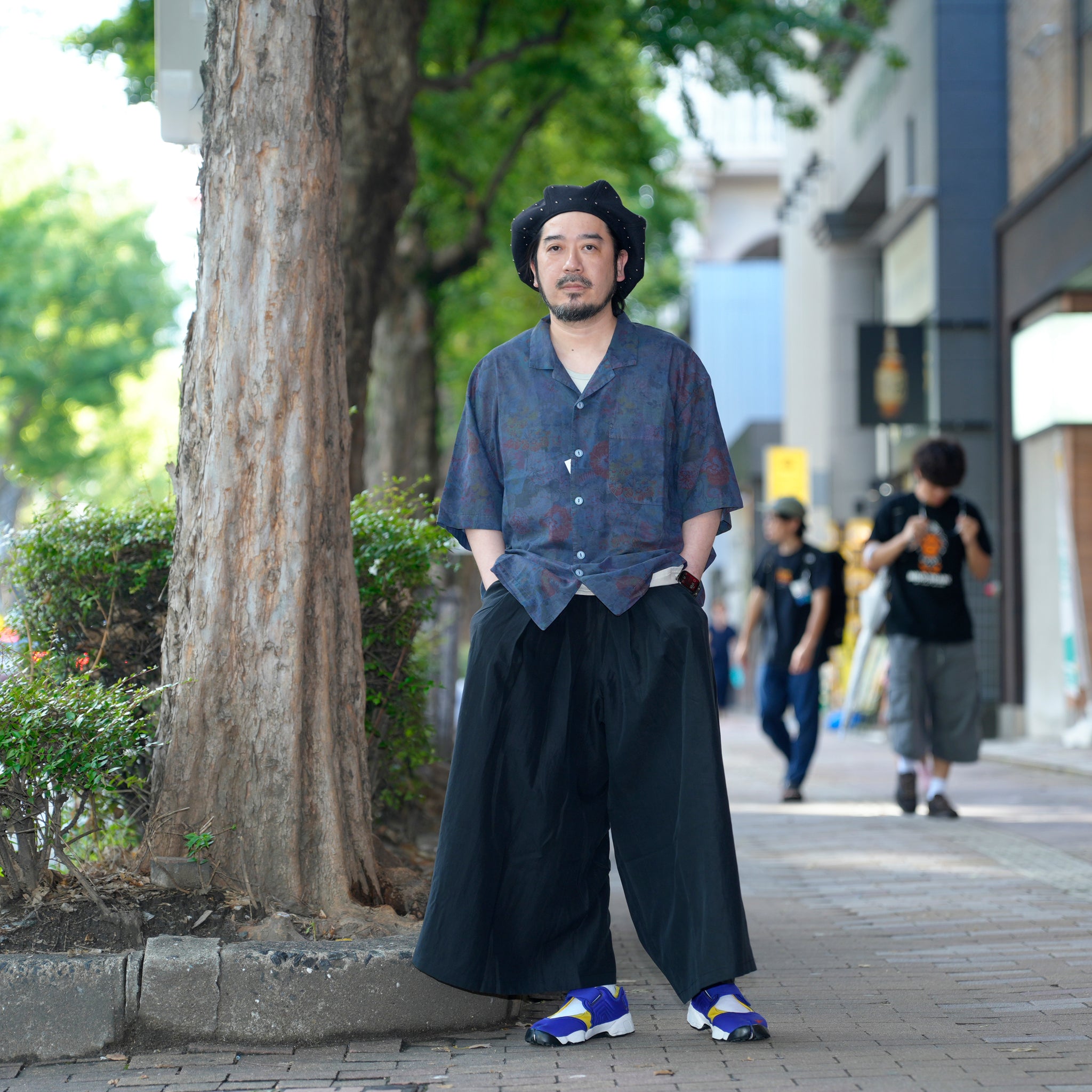 G72303_BK | NYLON WIDE LEG PANTS-BK | Color:Black【GORT_ゴート】