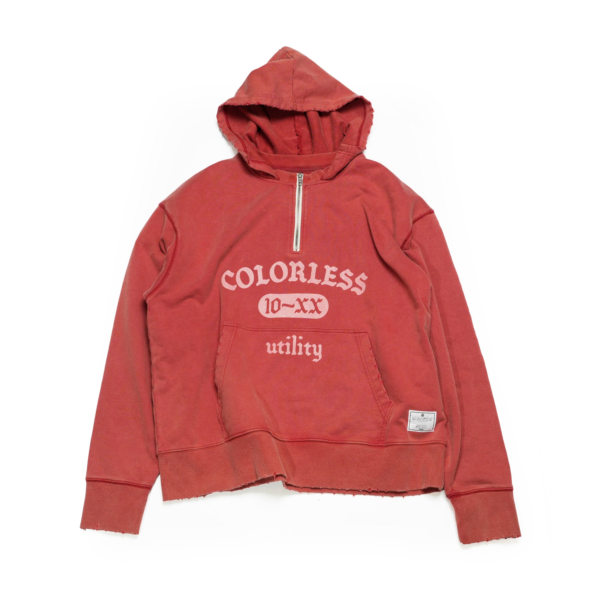 efmm-19_Red | Colorless Half Zip Hoodie | Color:Red【EFFECTEN_エフェクテン】