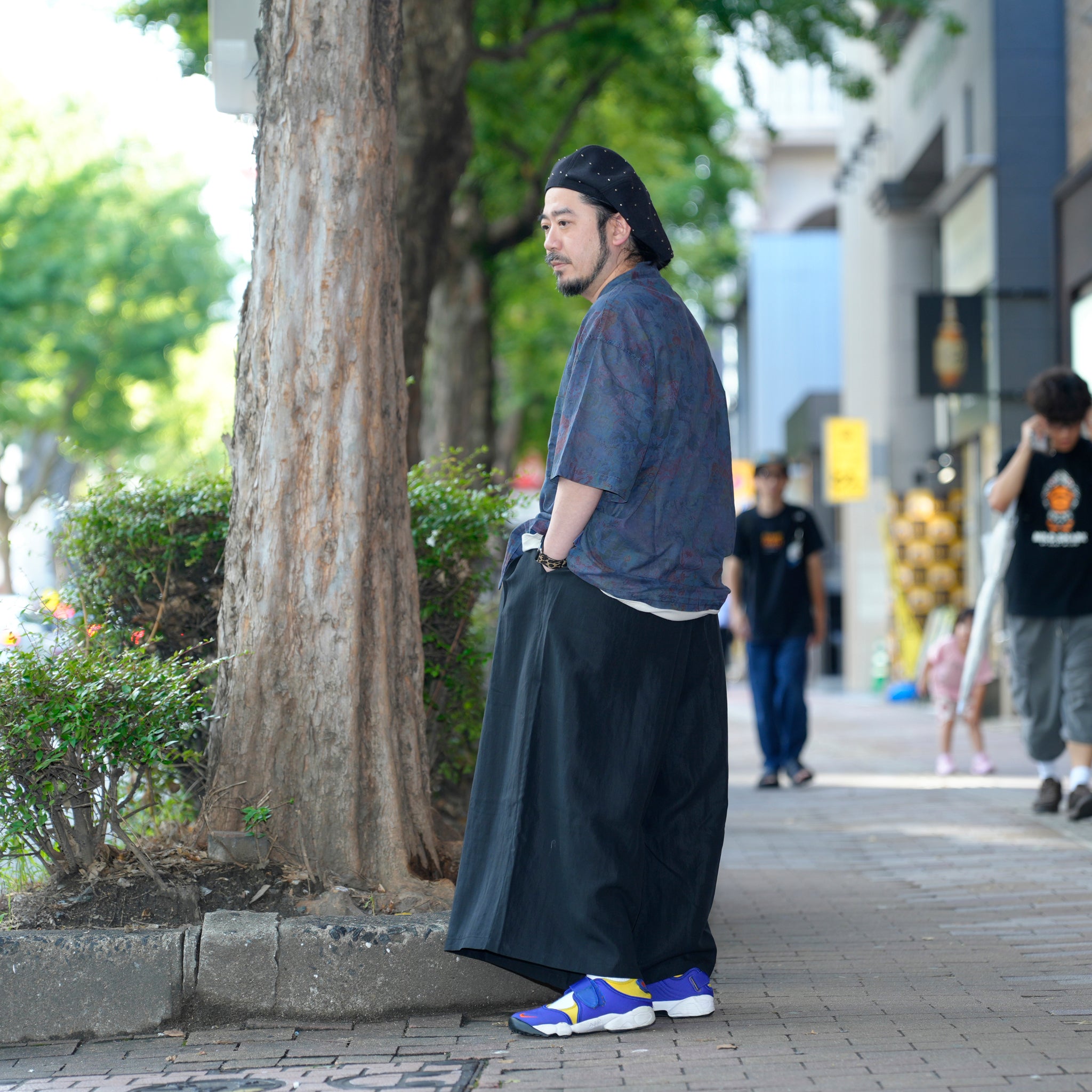 G72303_BK | NYLON WIDE LEG PANTS-BK | Color:Black【GORT_ゴート】