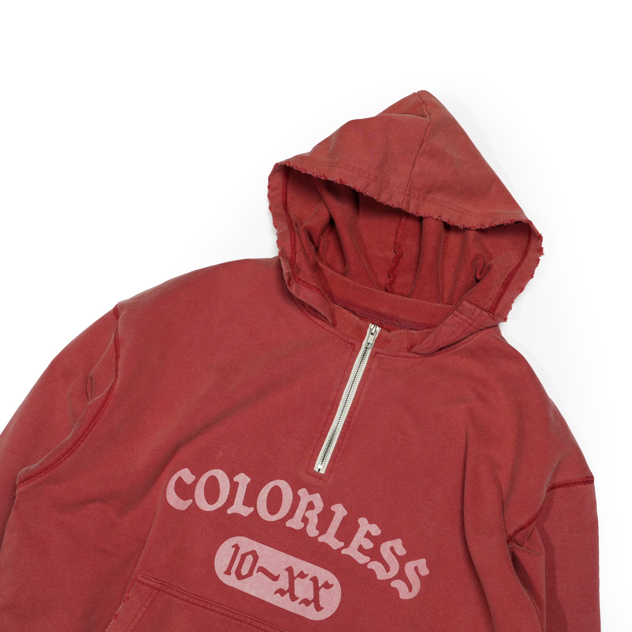 efmm-19_Red | Colorless Half Zip Hoodie | Color:Red【EFFECTEN_エフェクテン】【archive】