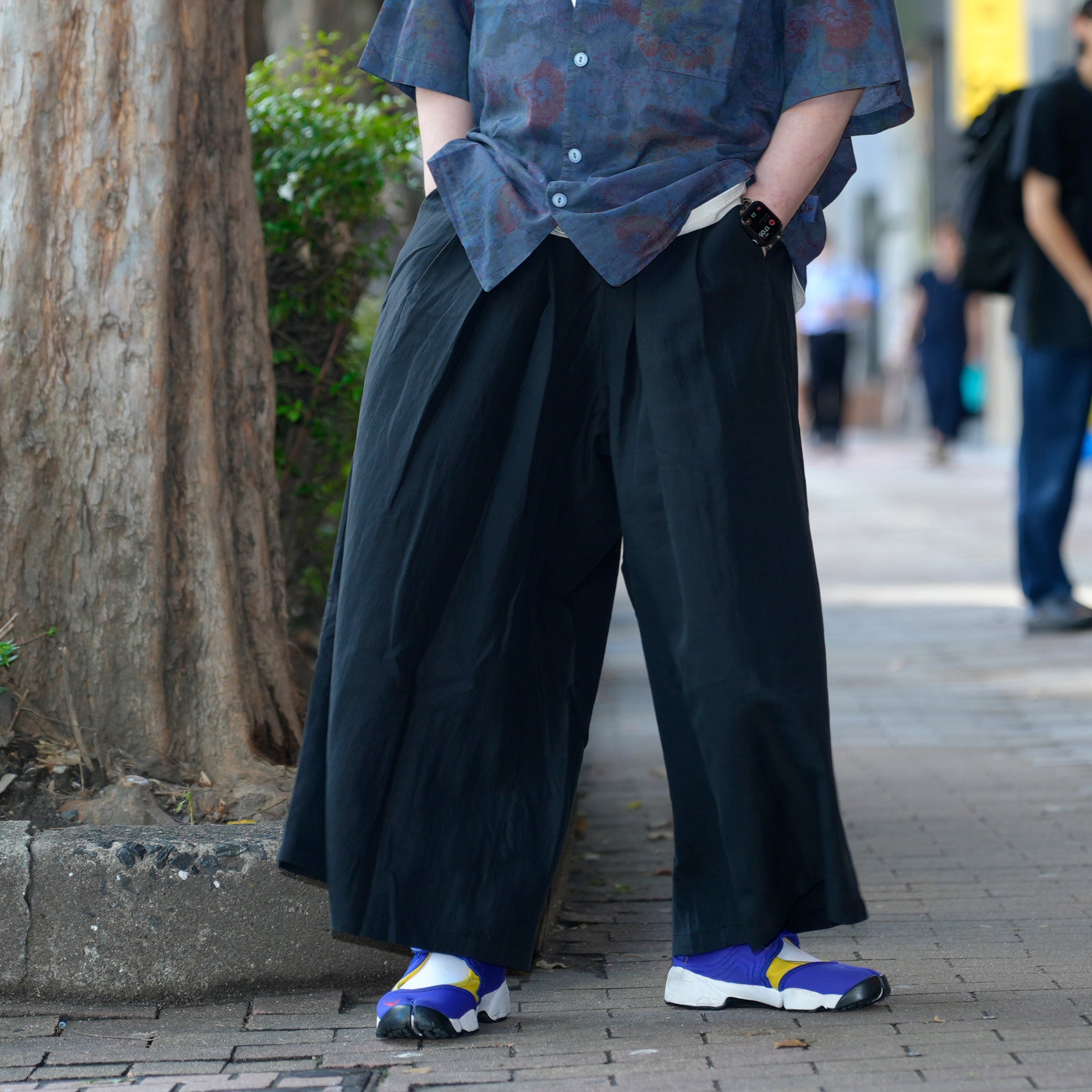 G72303_BK | NYLON WIDE LEG PANTS-BK | Color:Black【GORT_ゴート】