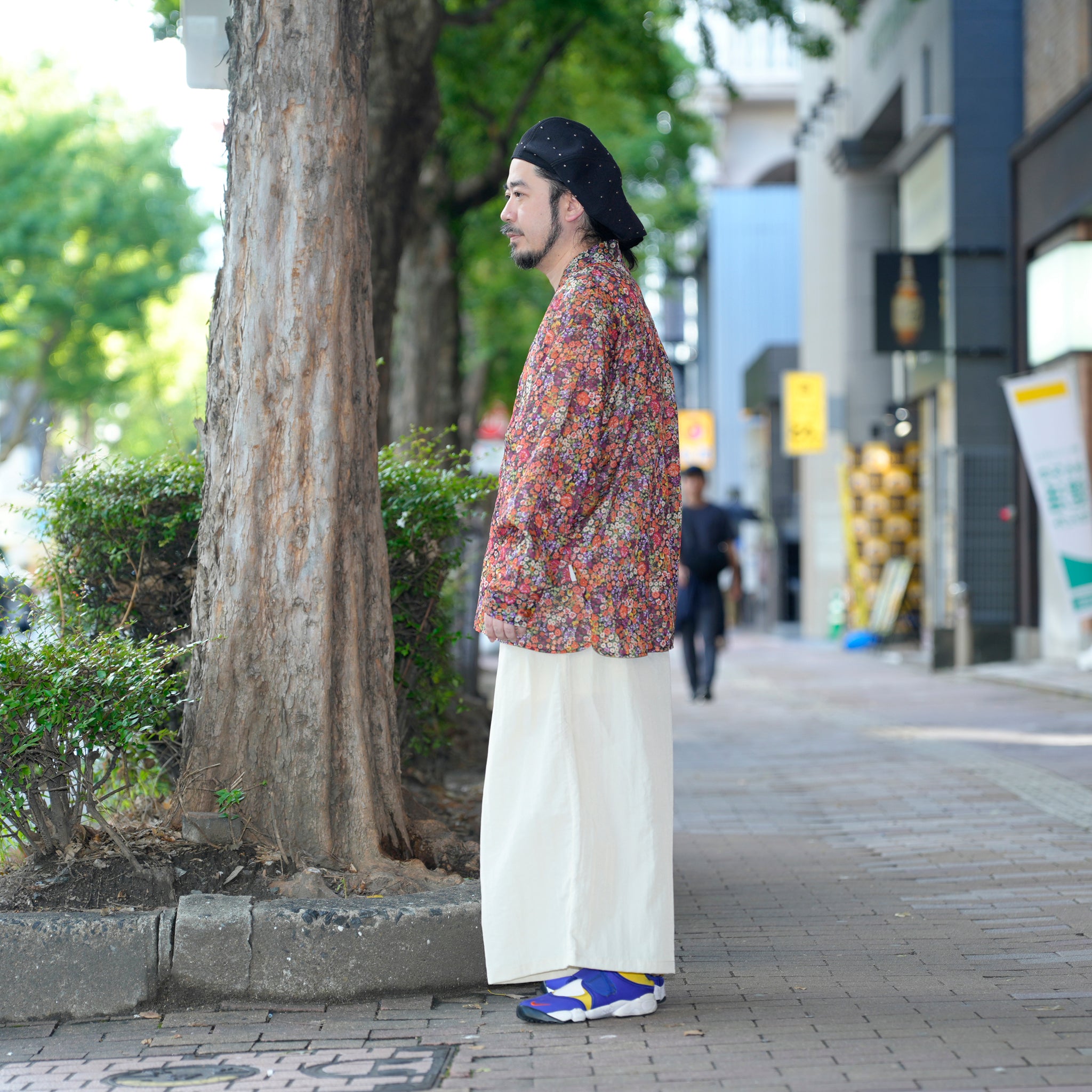 G71201_MT.OR | FLOWER SHEER NO COLLAR SHIRT-MT.OR | Color:Orange【GORT_ゴート】