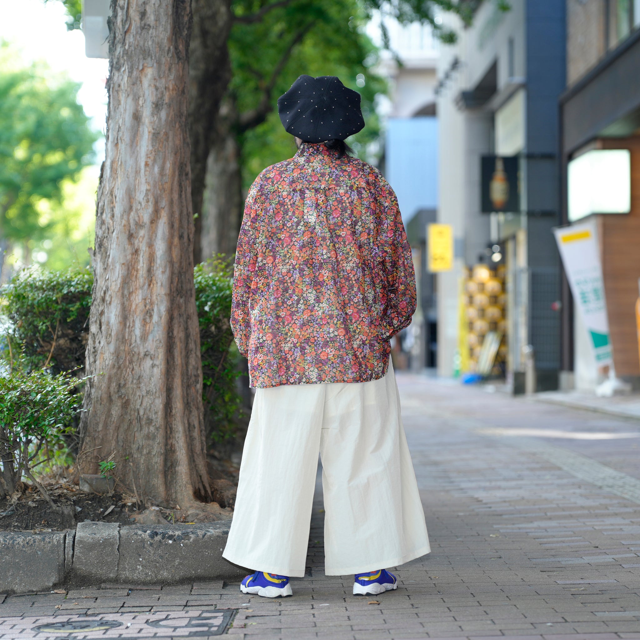 G71201_MT.OR | FLOWER SHEER NO COLLAR SHIRT-MT.OR | Color:Orange【GORT_ゴート】