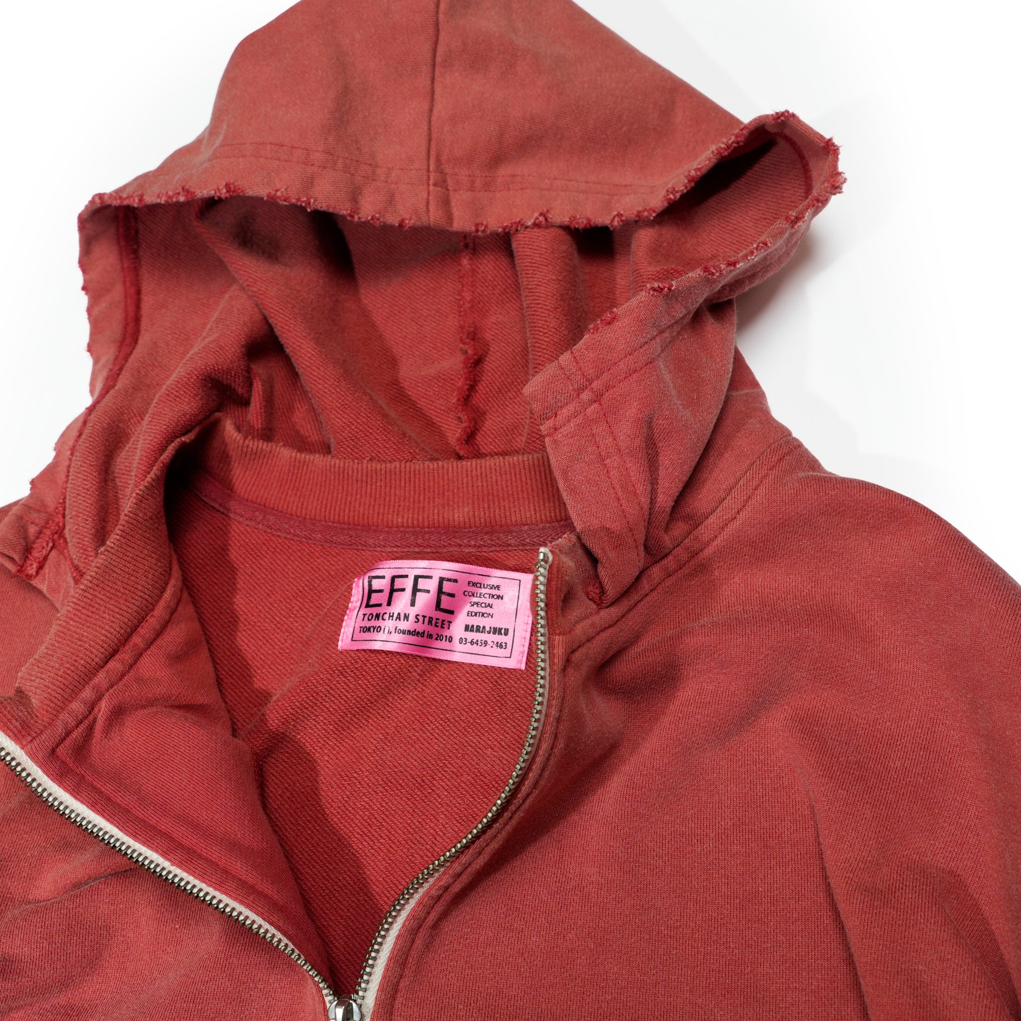 efmm-19_Red | Colorless Half Zip Hoodie | Color:Red【EFFECTEN_エフェクテン】