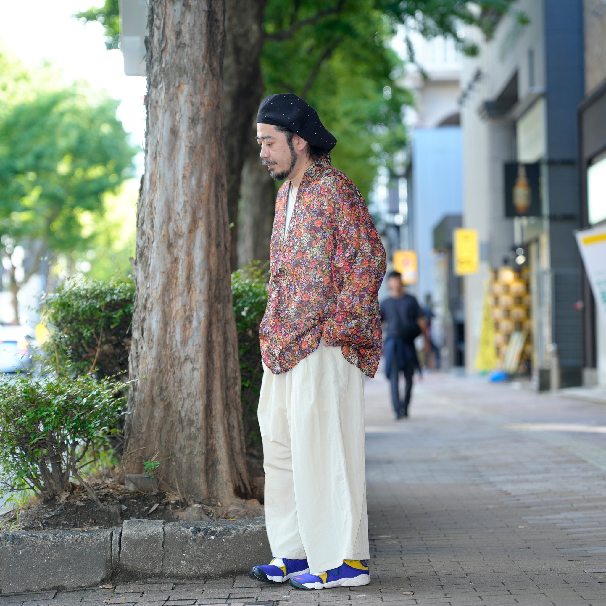 G71201_MT.OR | FLOWER SHEER NO COLLAR SHIRT-MT.OR | Color:Orange【GORT_ゴート】【archive】