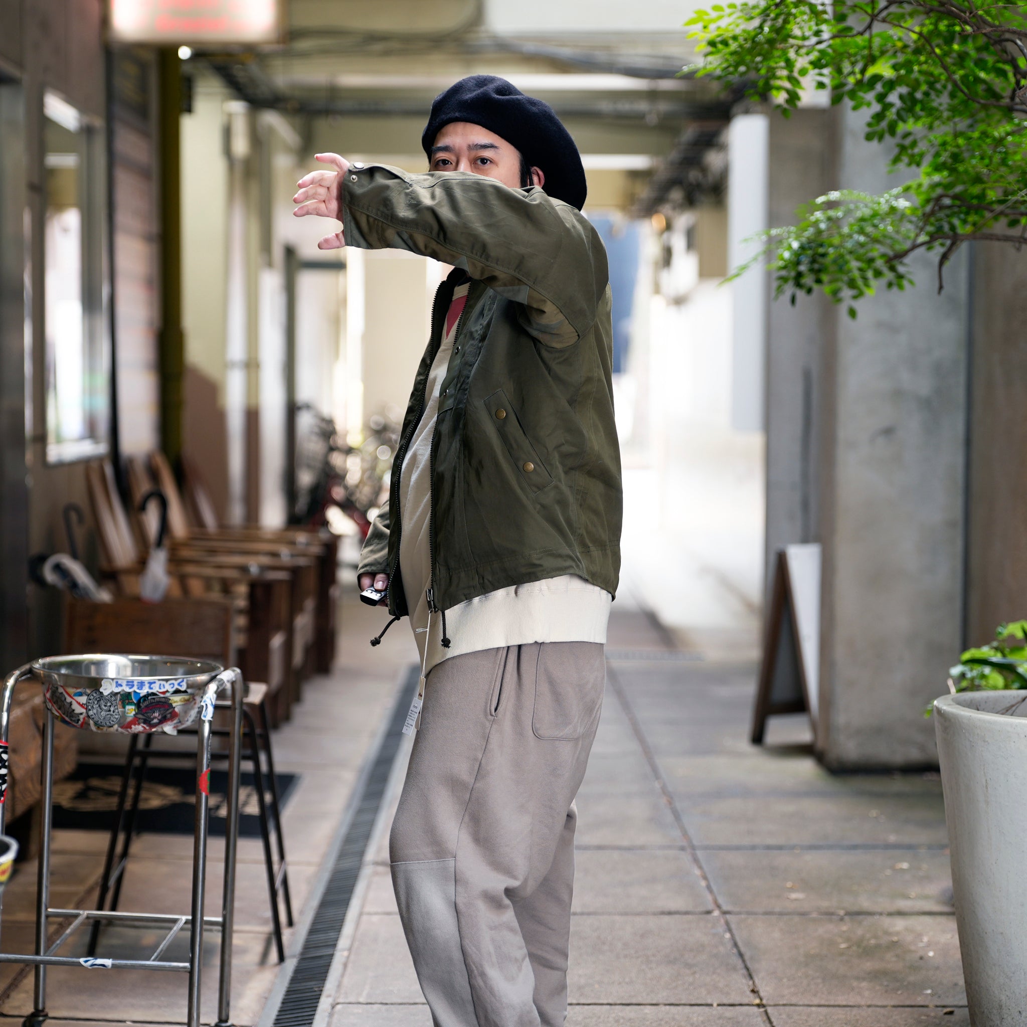 RJ2501001_01-Black | BARBARIAN FLIGHT JACKET | Color:01-Black/02-Olive【NASNGWAM_ナスングワム】