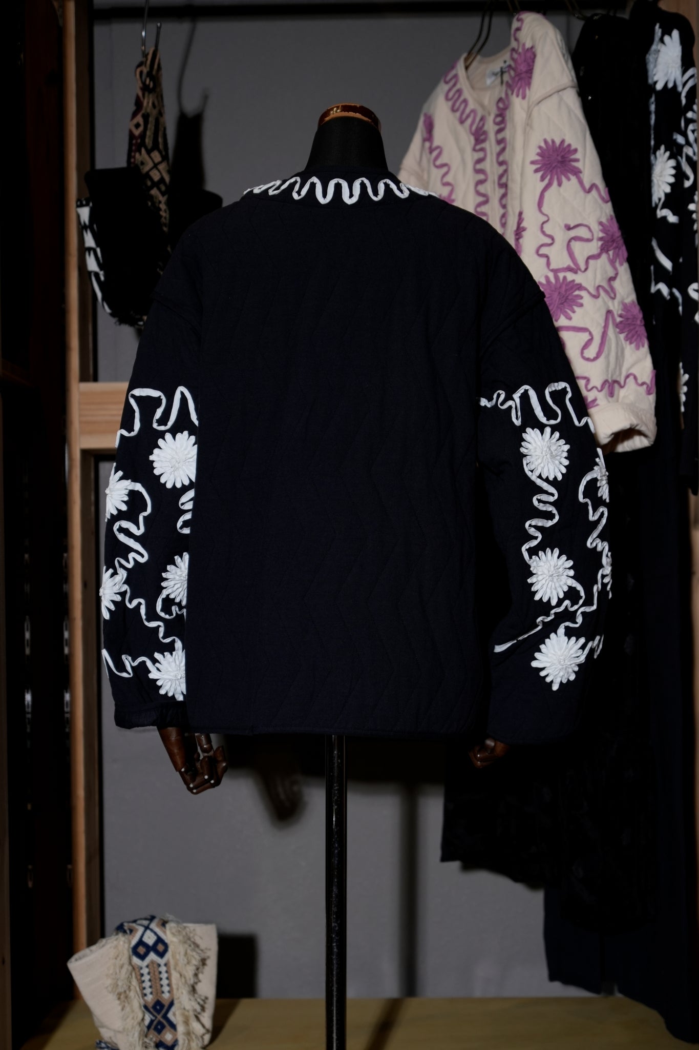 DEEPIKA TAPE EMB JACKET – Black | SARAMALLIKA