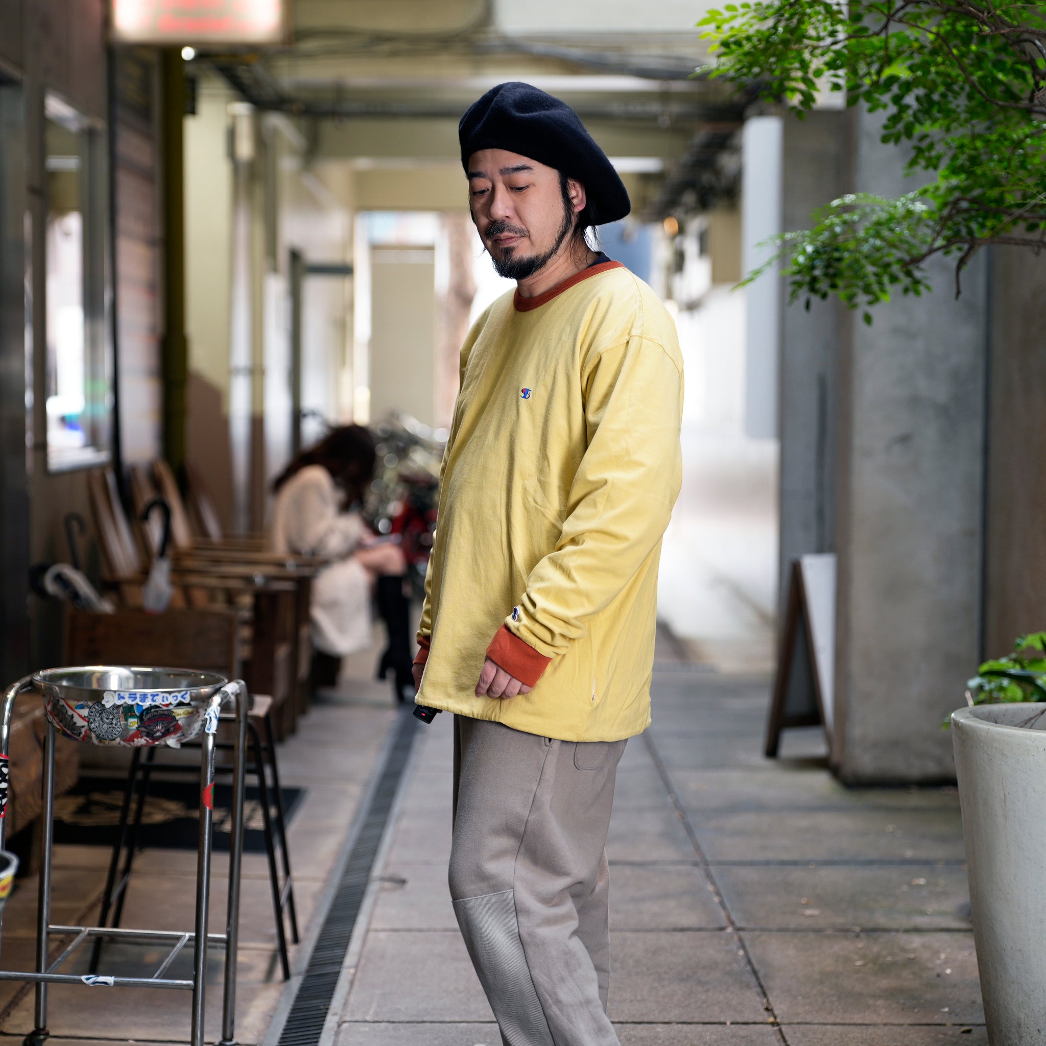 Chamhert-LS | Reversible Long Sleeve- Tshirt | Color:Orange / Olive 【IMPRESTORE_インプレストア】
