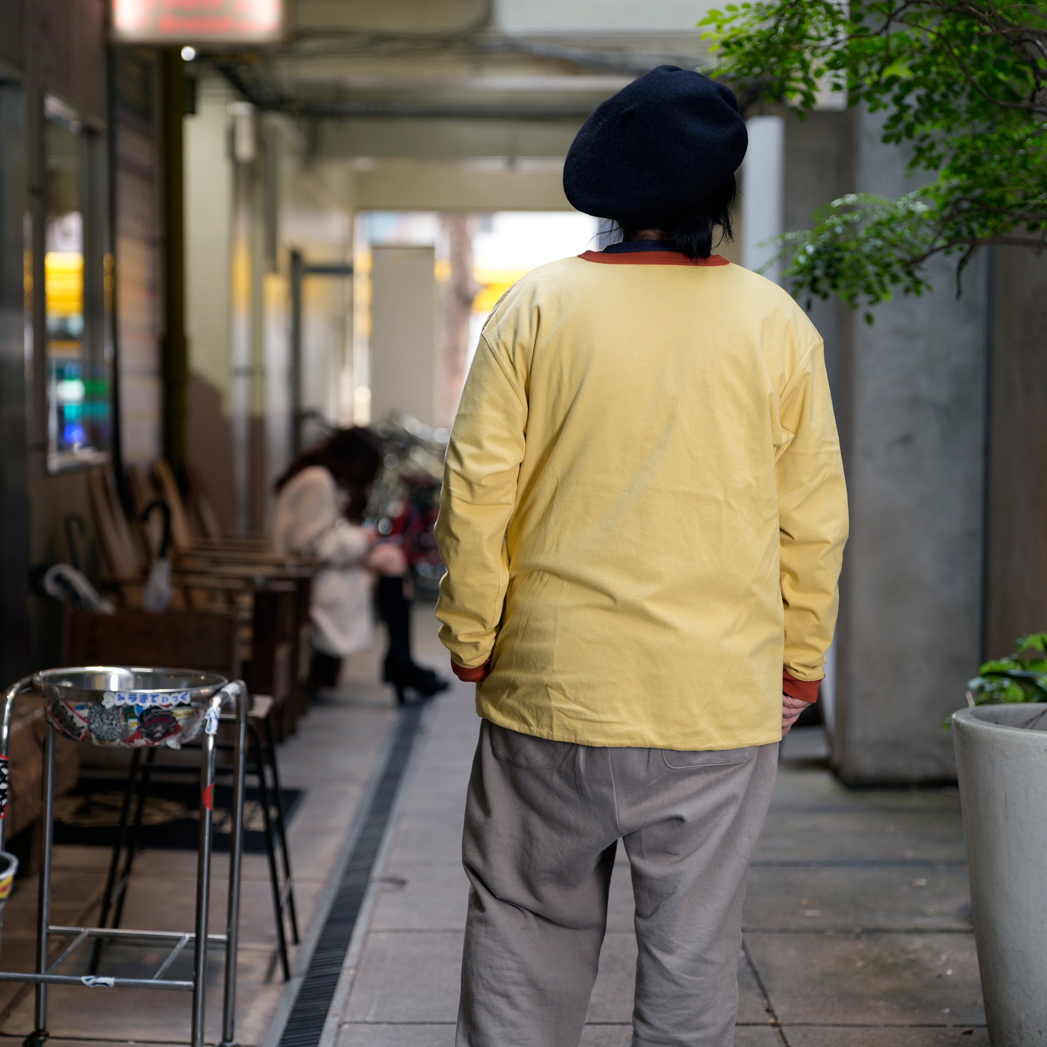 Chamhert-LS | Reversible Long Sleeve- Tshirt | Color:Orange / Olive 【IMPRESTORE_インプレストア】