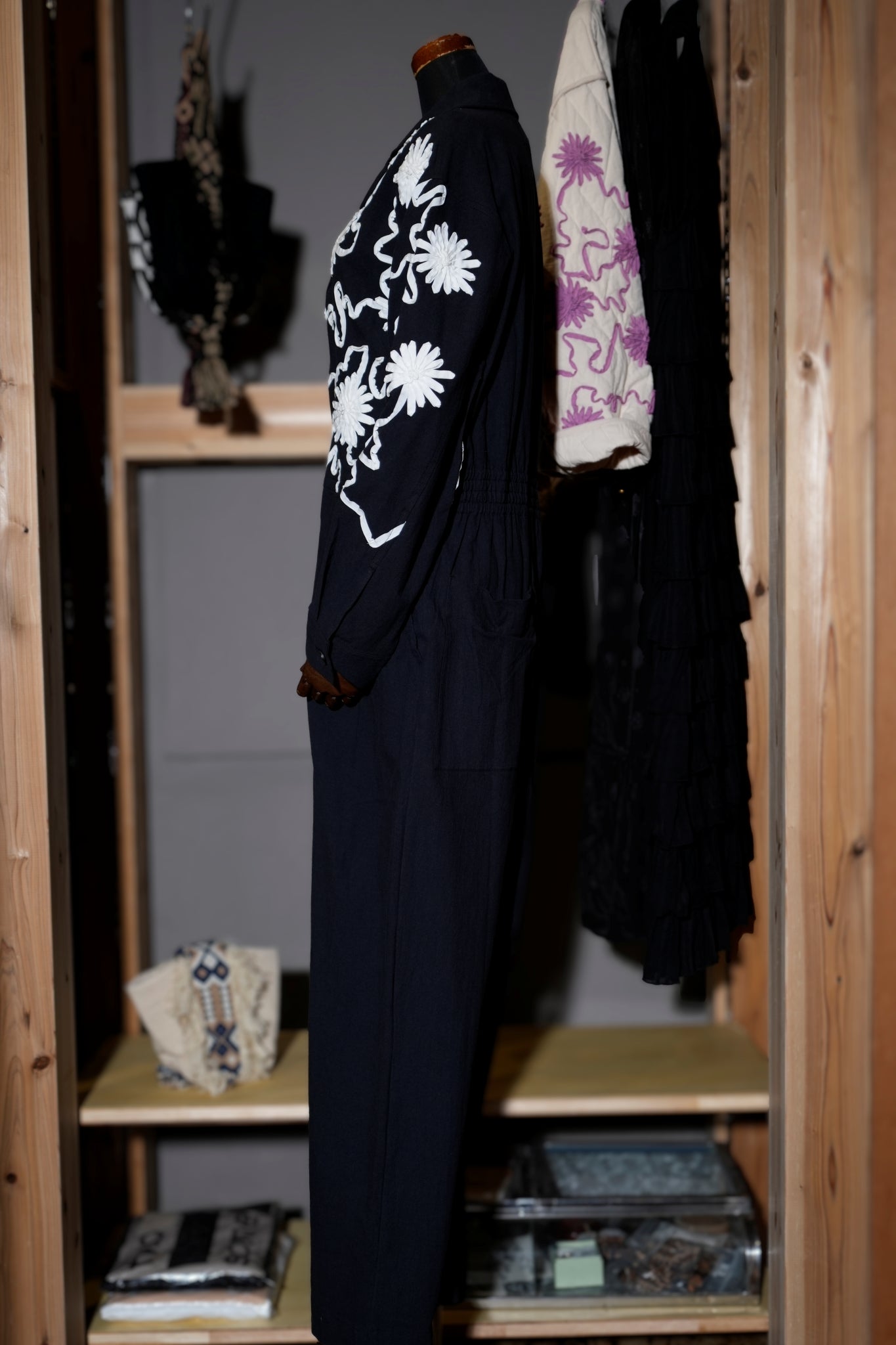 DEEPIKA TAPE EMB JUMPSUIT – Black | SARAMALLIKA