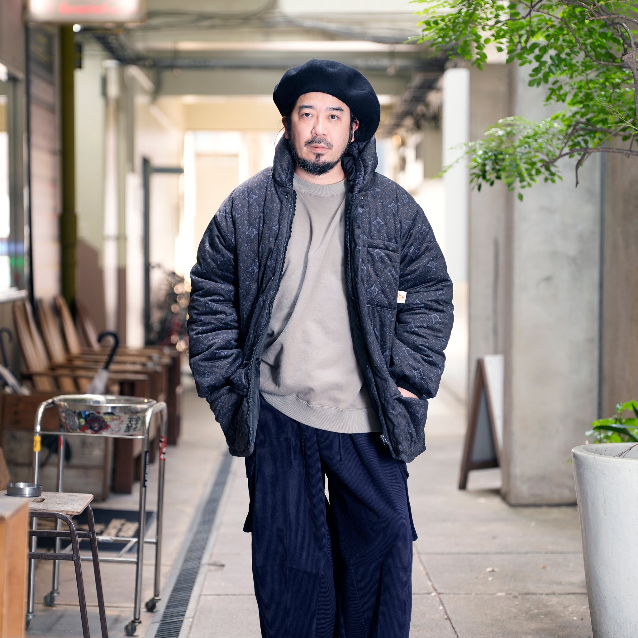 G64103_VT.BR | PADDING HOODIE JUMPER-VT.BR | Color:Brown【GORT_ゴート】