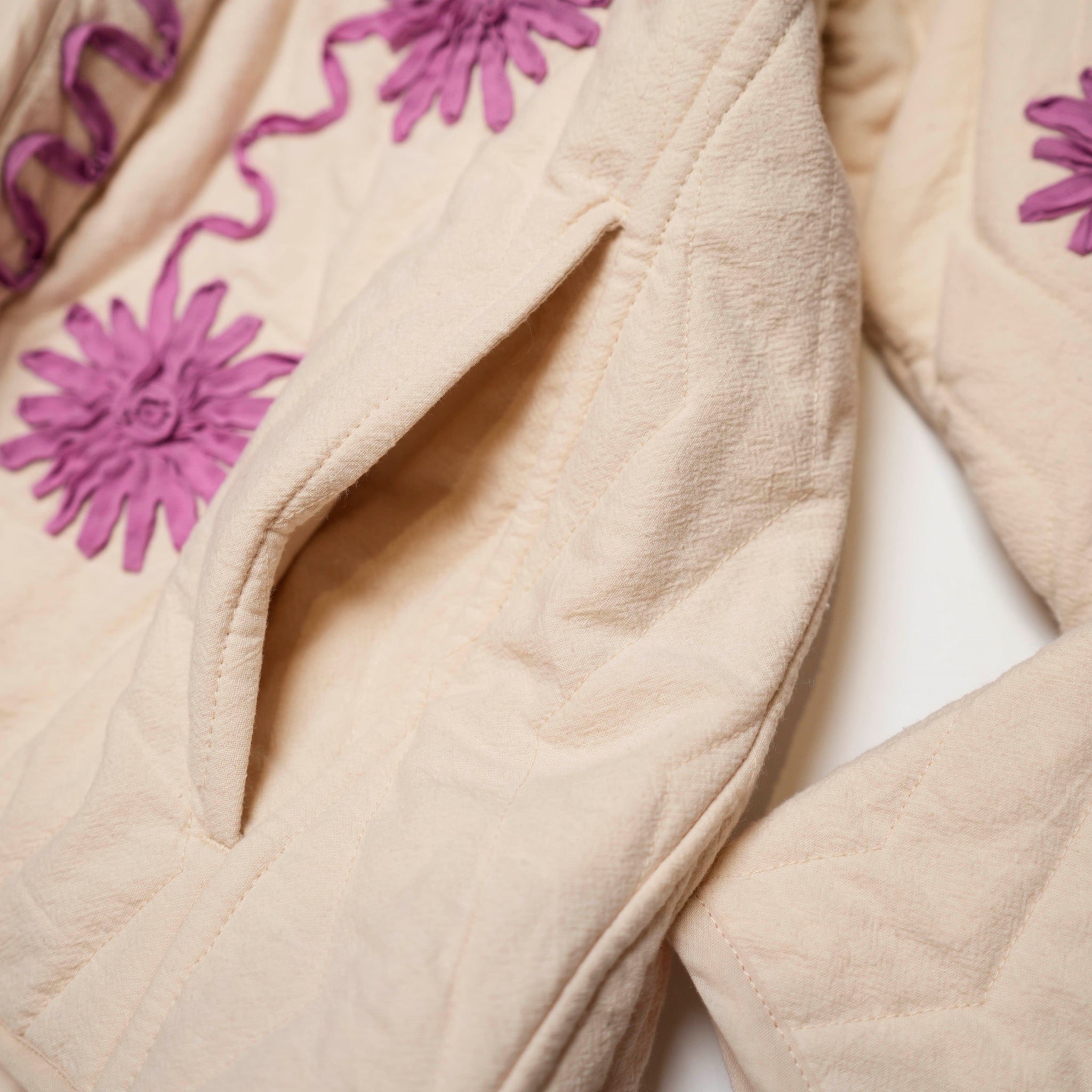 DEEPIKA TAPE EMB JACKET – Ecru | SARAMALLIKA