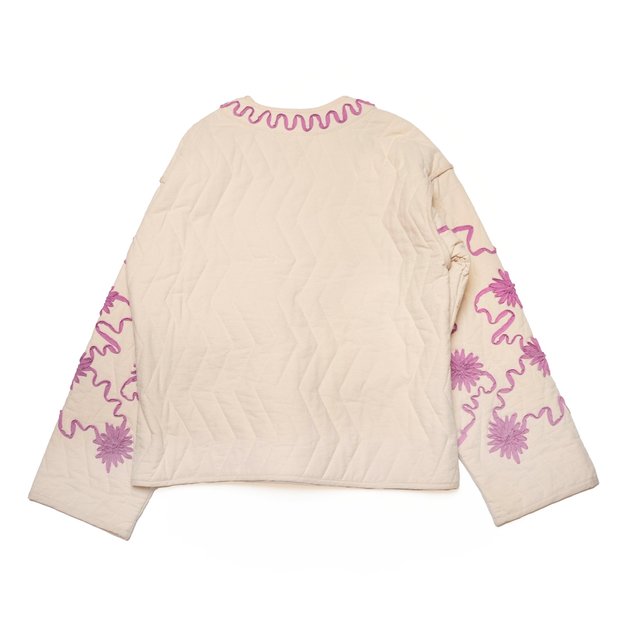 DEEPIKA TAPE EMB JACKET – Ecru | SARAMALLIKA