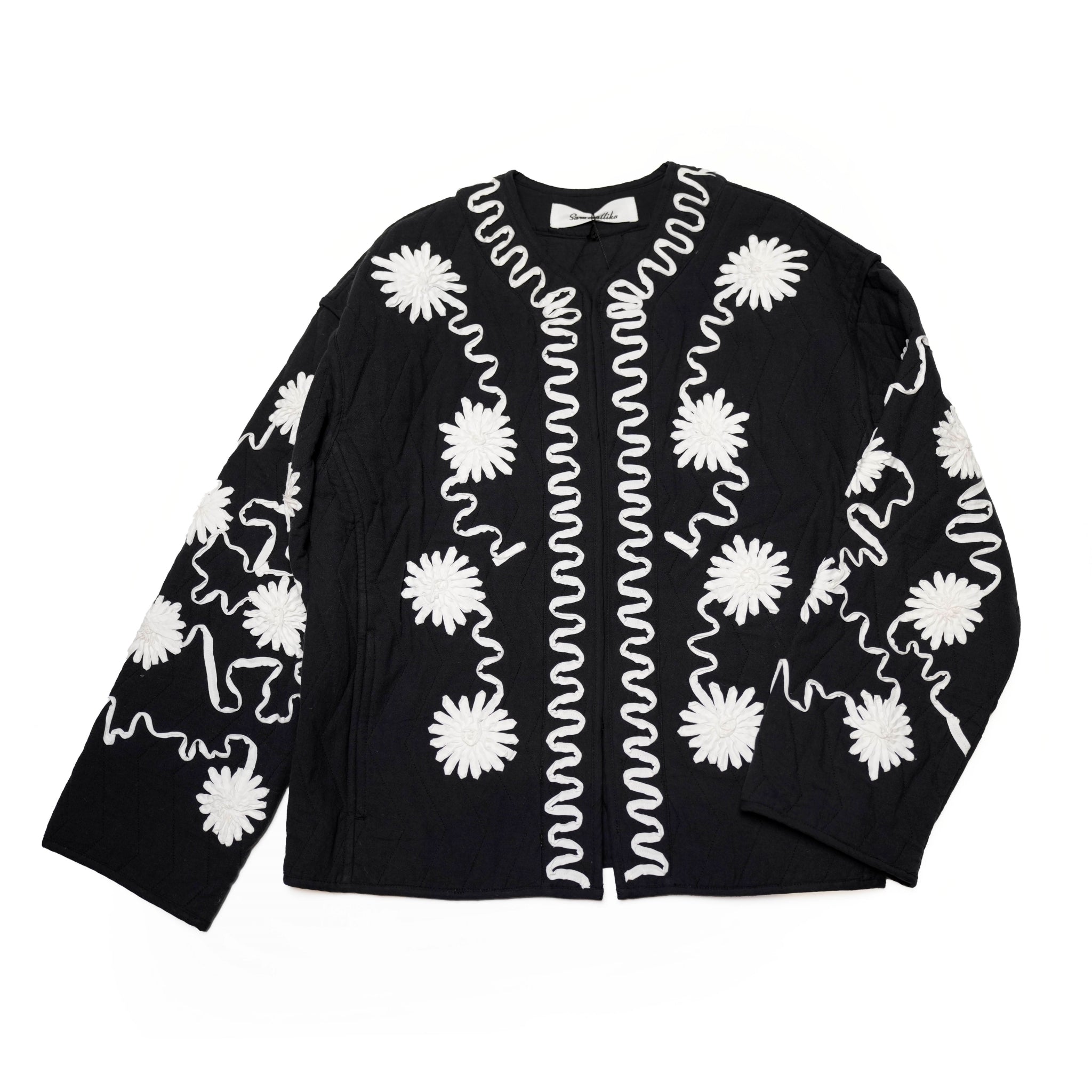 DEEPIKA TAPE EMB JACKET – Black | SARAMALLIKA