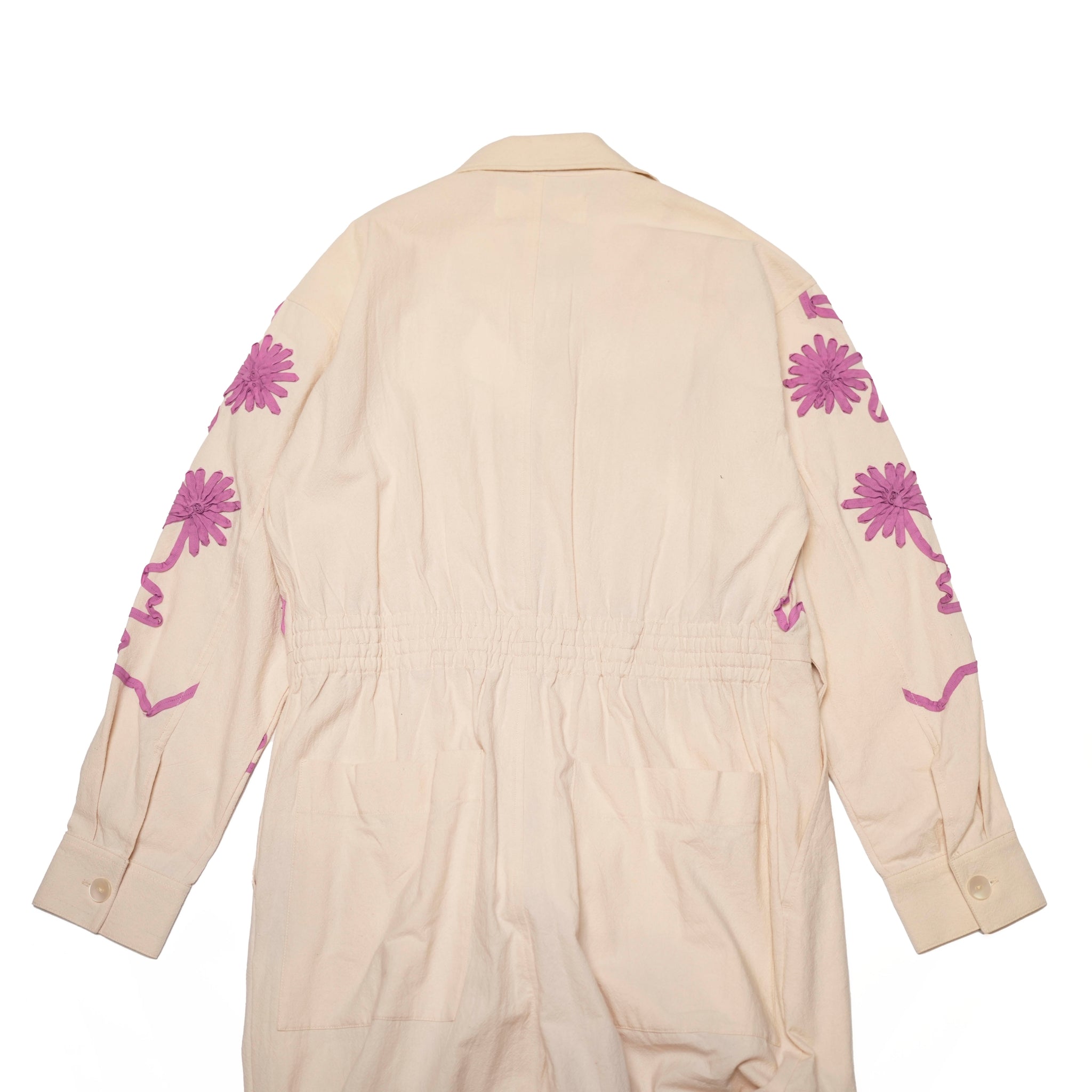 DEEPIKA TAPE EMB JUMPSUIT – Ecru | SARAMALLIKA