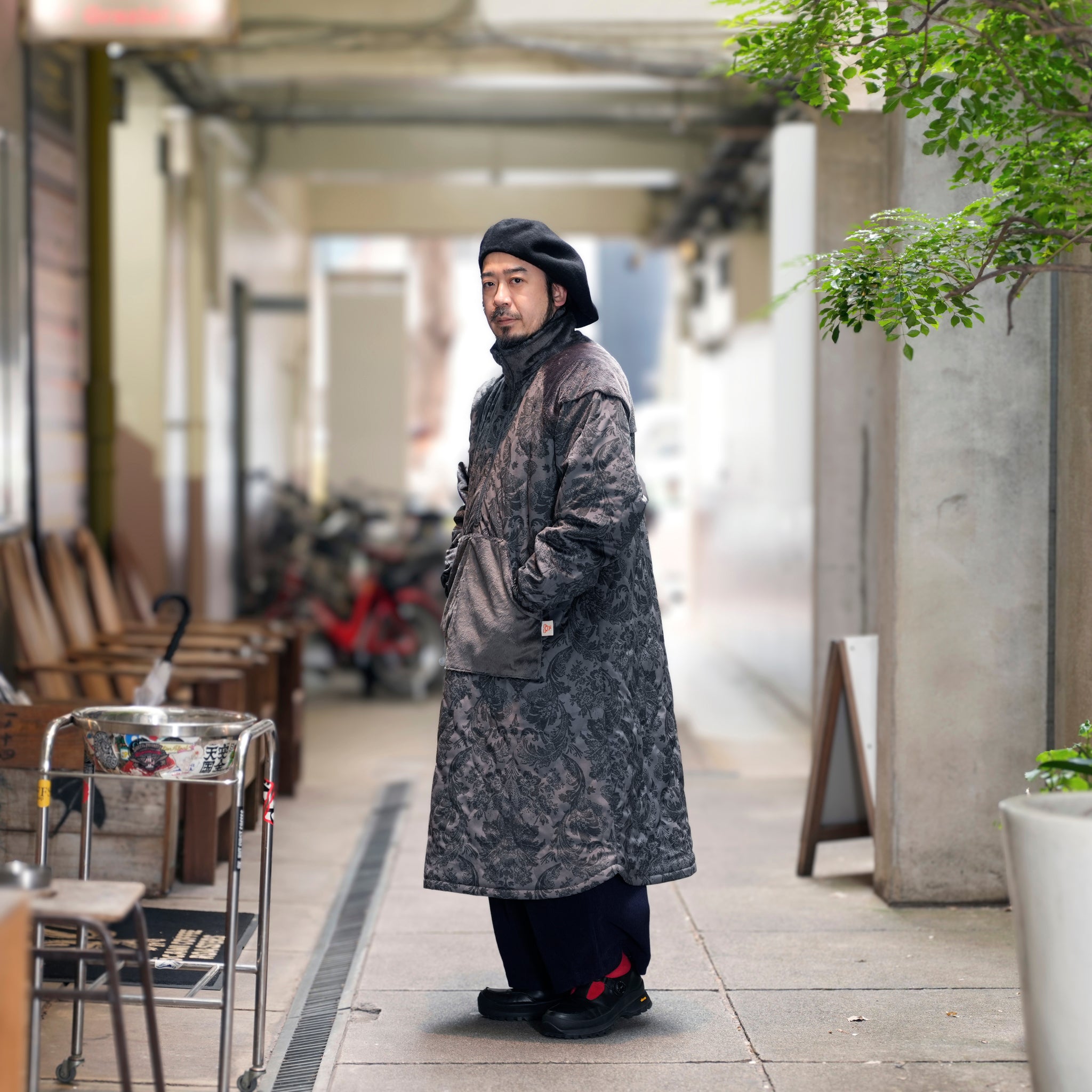 G64201_VT.GR | FLEECE OVERSIZED HALF-ZIP PULLOVER-VT.GR | Color:Gray【GORT_ゴート】【archive】