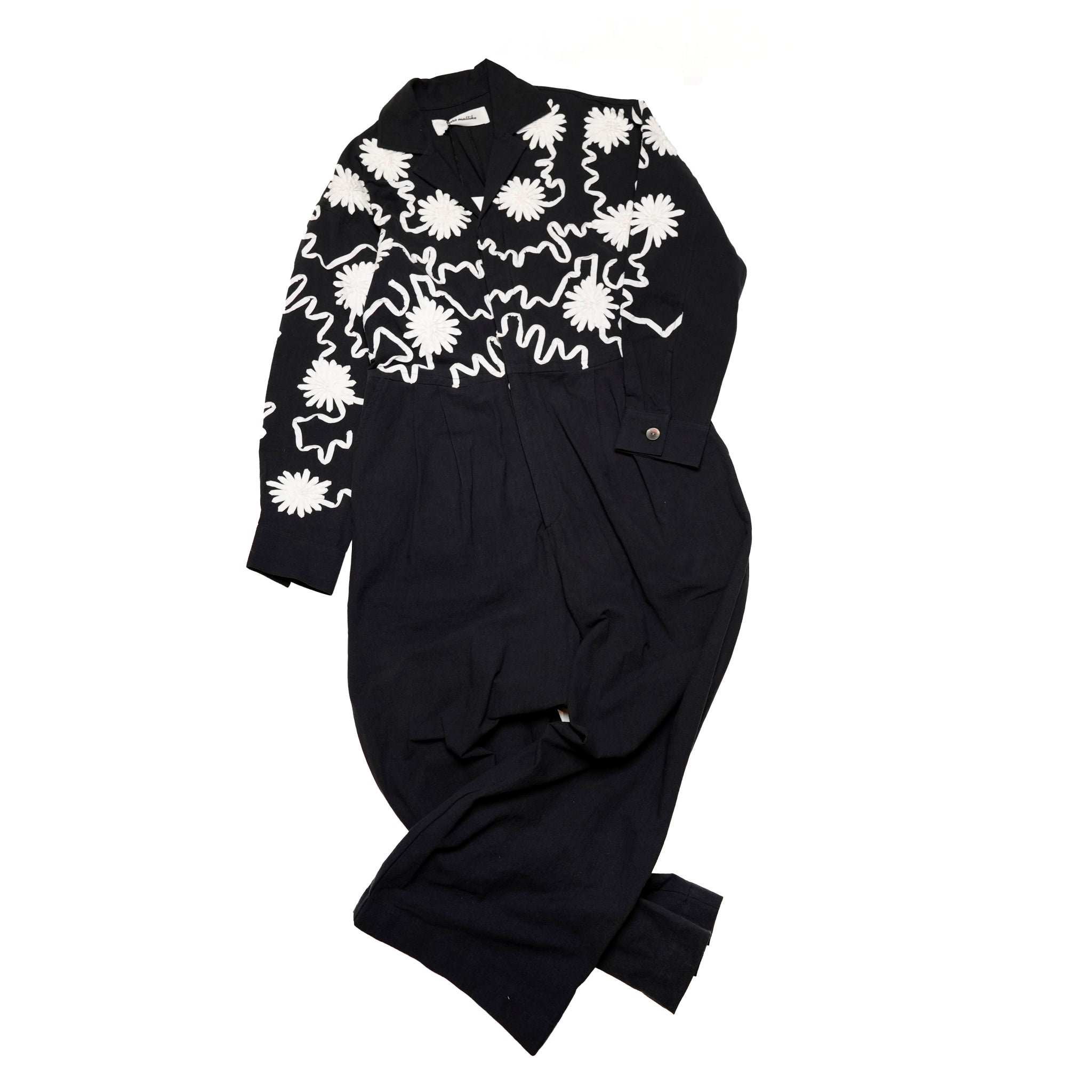 DEEPIKA TAPE EMB JUMPSUIT – Black | SARAMALLIKA