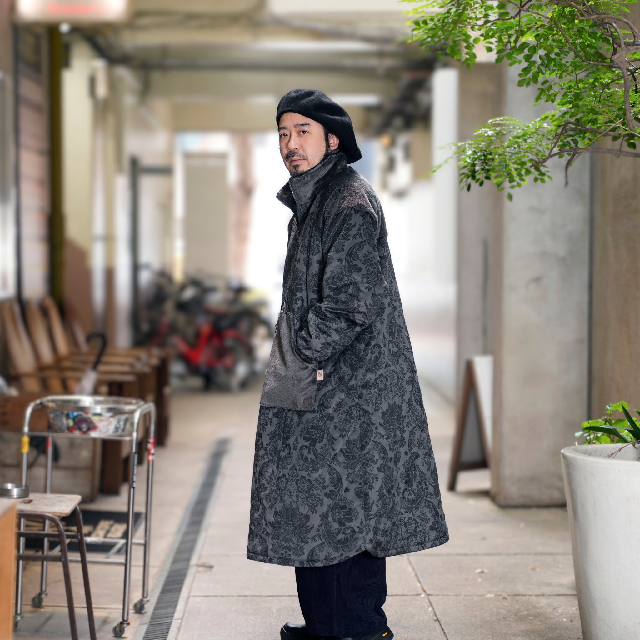 G64201_VT.GR | FLEECE OVERSIZED HALF-ZIP PULLOVER-VT.GR | Color:Gray【GORT_ゴート】【archive】