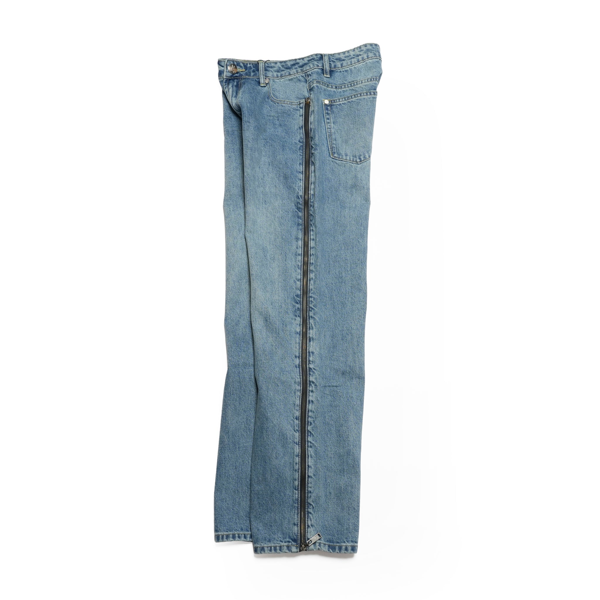 LOW RIDERS LOW WAIST WIDE LEG ZIPPED DENIM JEANS | Color_Pretty Blue | No_27302_Pretty Blue【ONE TEASPOON_ワンティースプーン】
