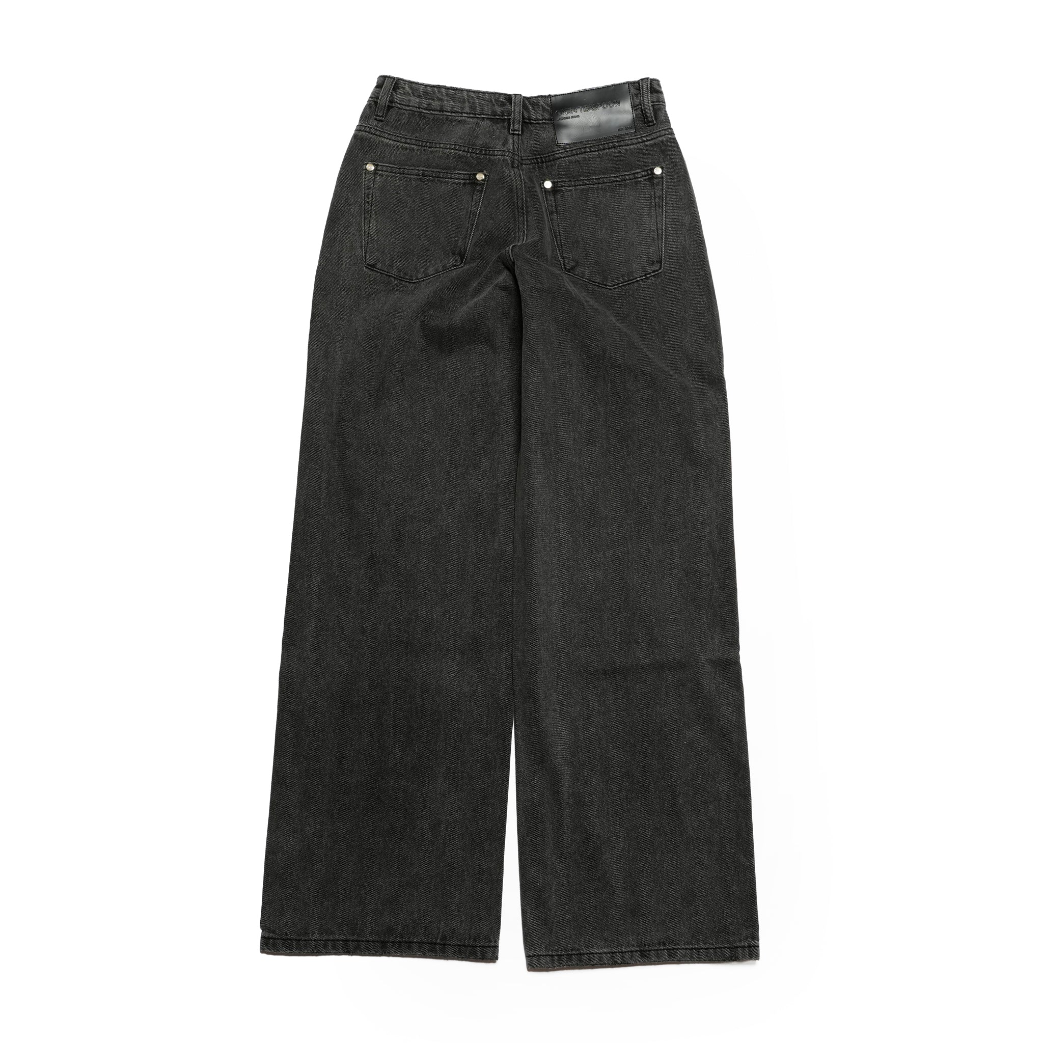 JACKSON MID WAIST WIDE LEG STUDDED DENIM JEANS | Color_Black | No_27262_Black【ONE TEASPOON_ワンティースプーン】