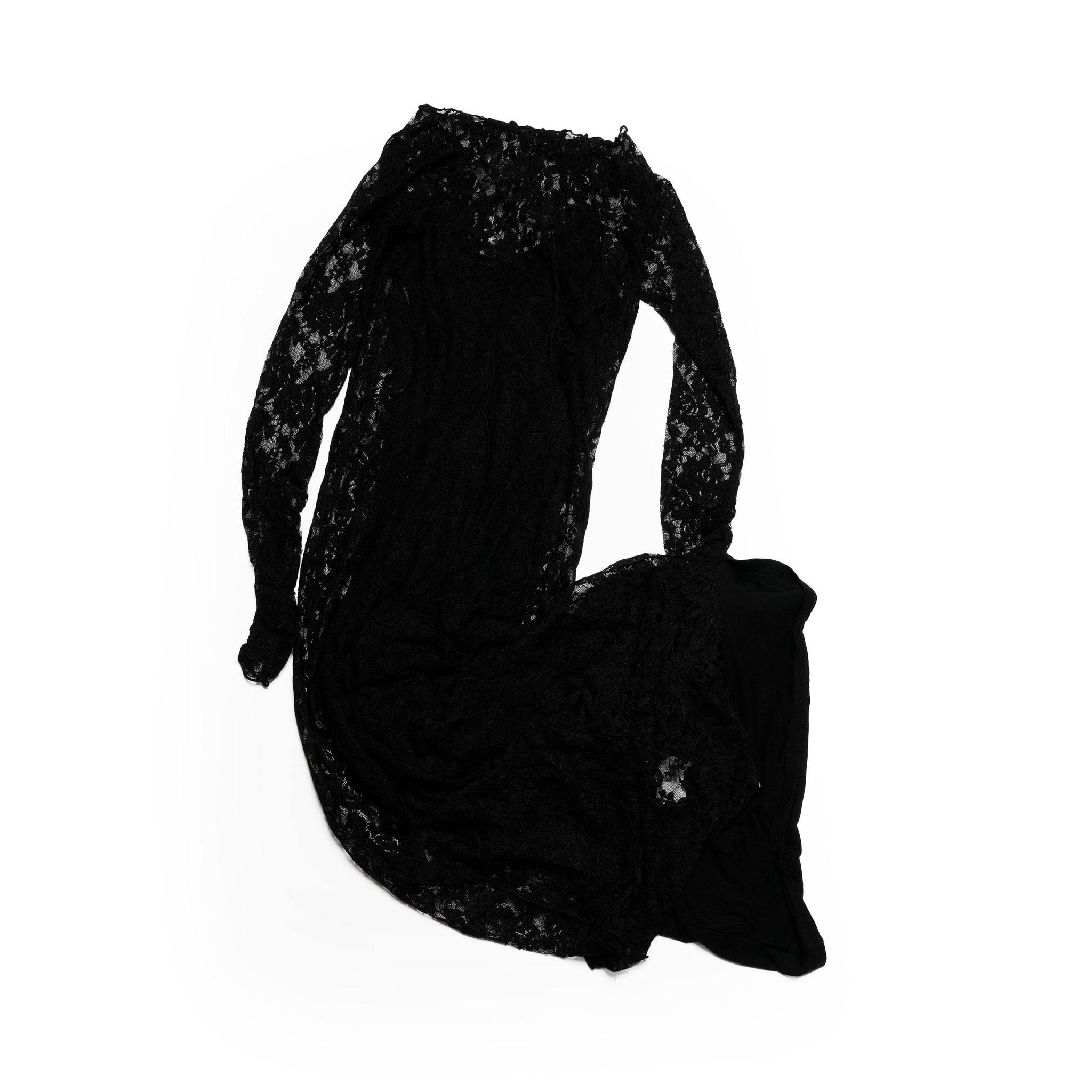WEDNESDAY LACE LONGSLEEVE MAXI DRESS – Black | ONE TEASPOON
