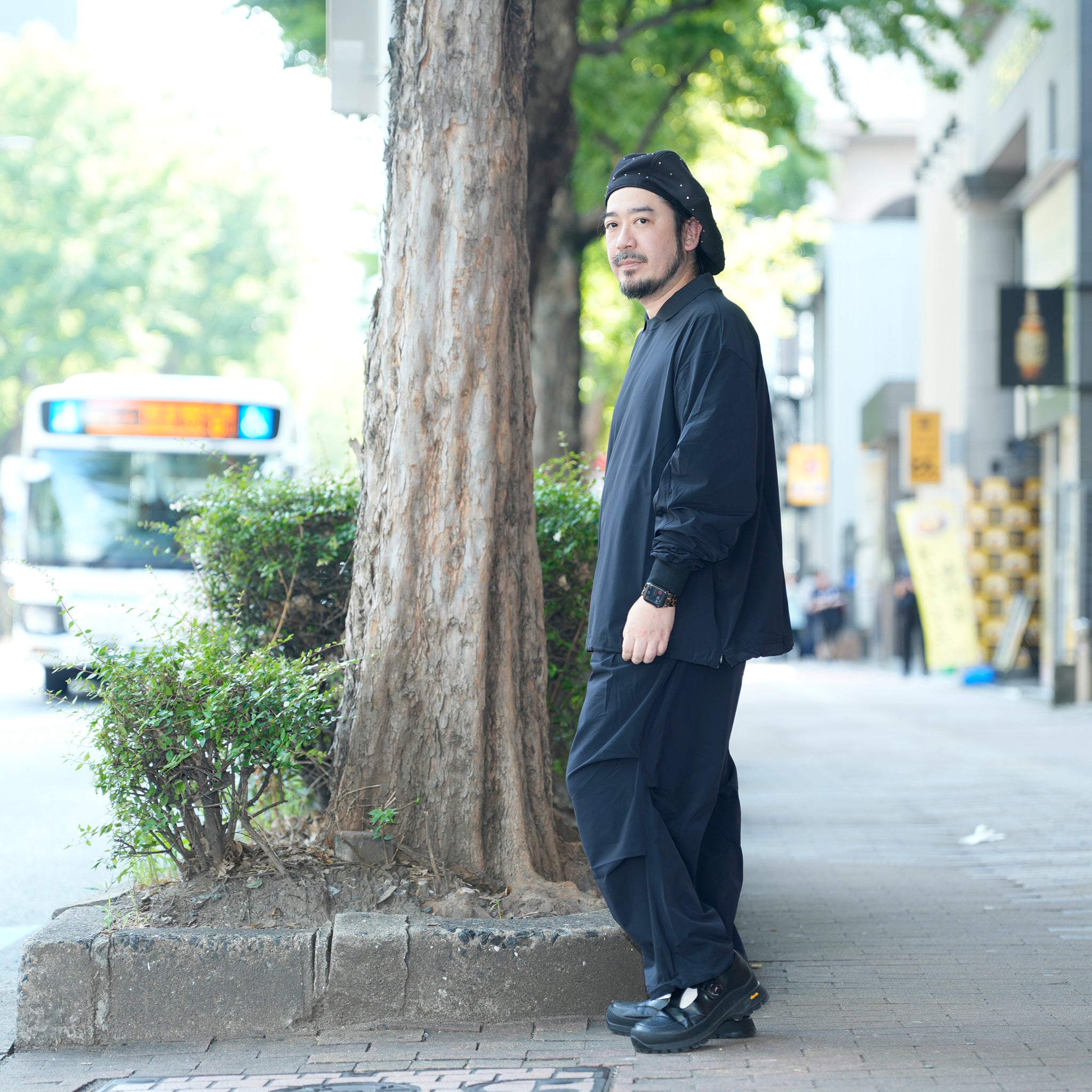 カラースモック L/S | Color_Color: Black | No__203_color: black【UNTRACE_アントレース】