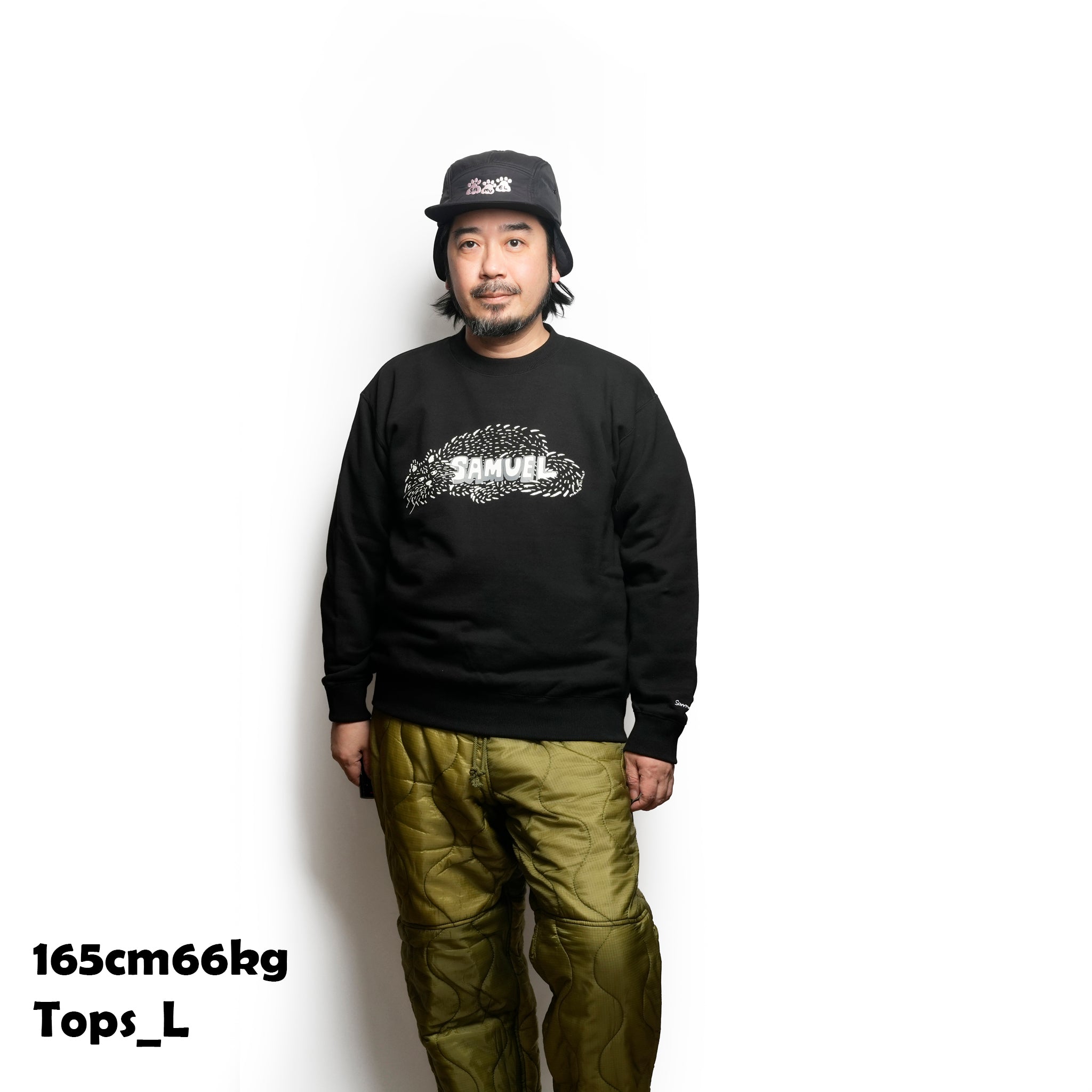SAMUEL ×SHIMAO MAHO CAT LOGO CREWNECK SWEAT SHIRT | Color: Black S-25AW-SM-001【SAMUEL_サミュエル】