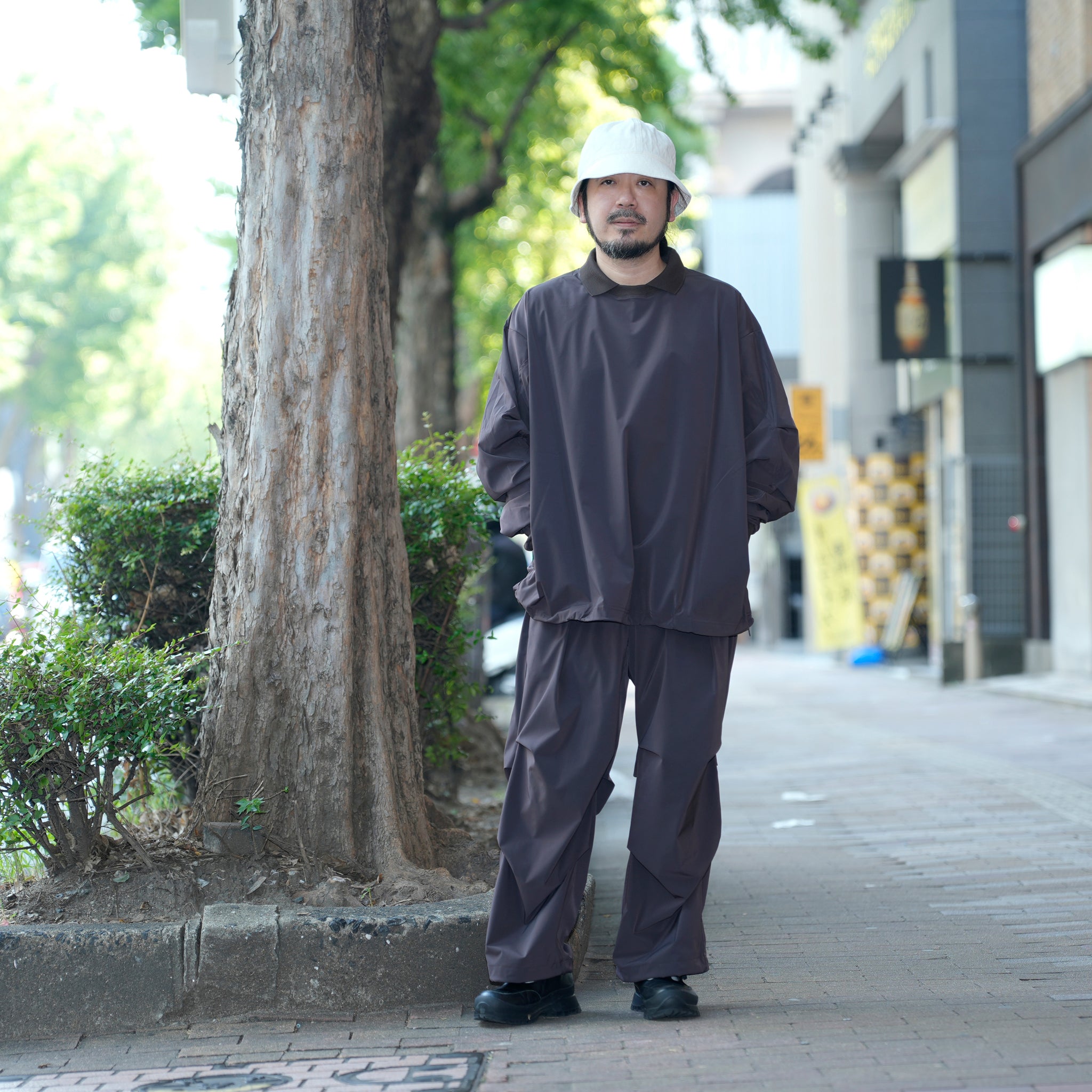 カラースモック L/S | Color_Color: Brown | No__203_color: brown【UNTRACE_アントレース】