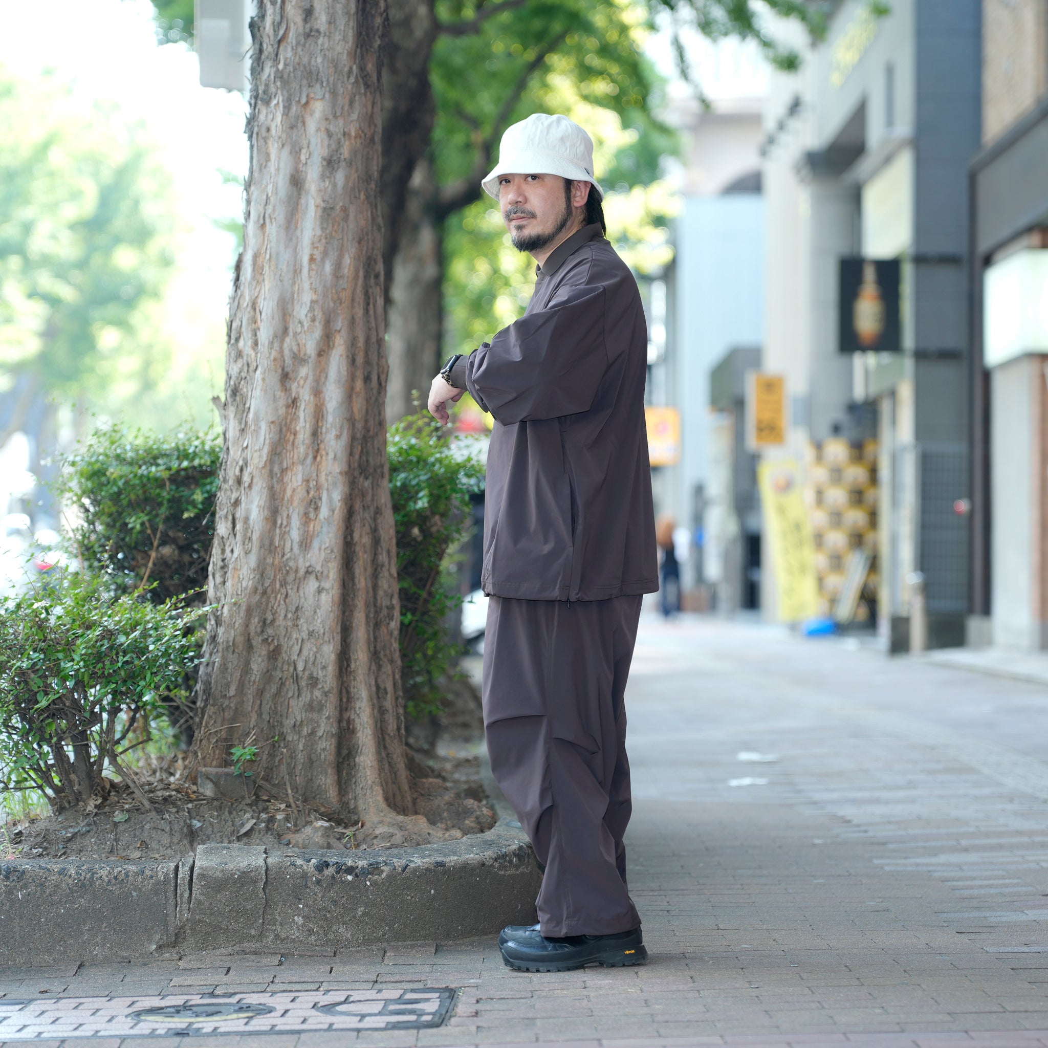 カラースモック L/S | Color_Color: Brown | No__203_color: brown【UNTRACE_アントレース】