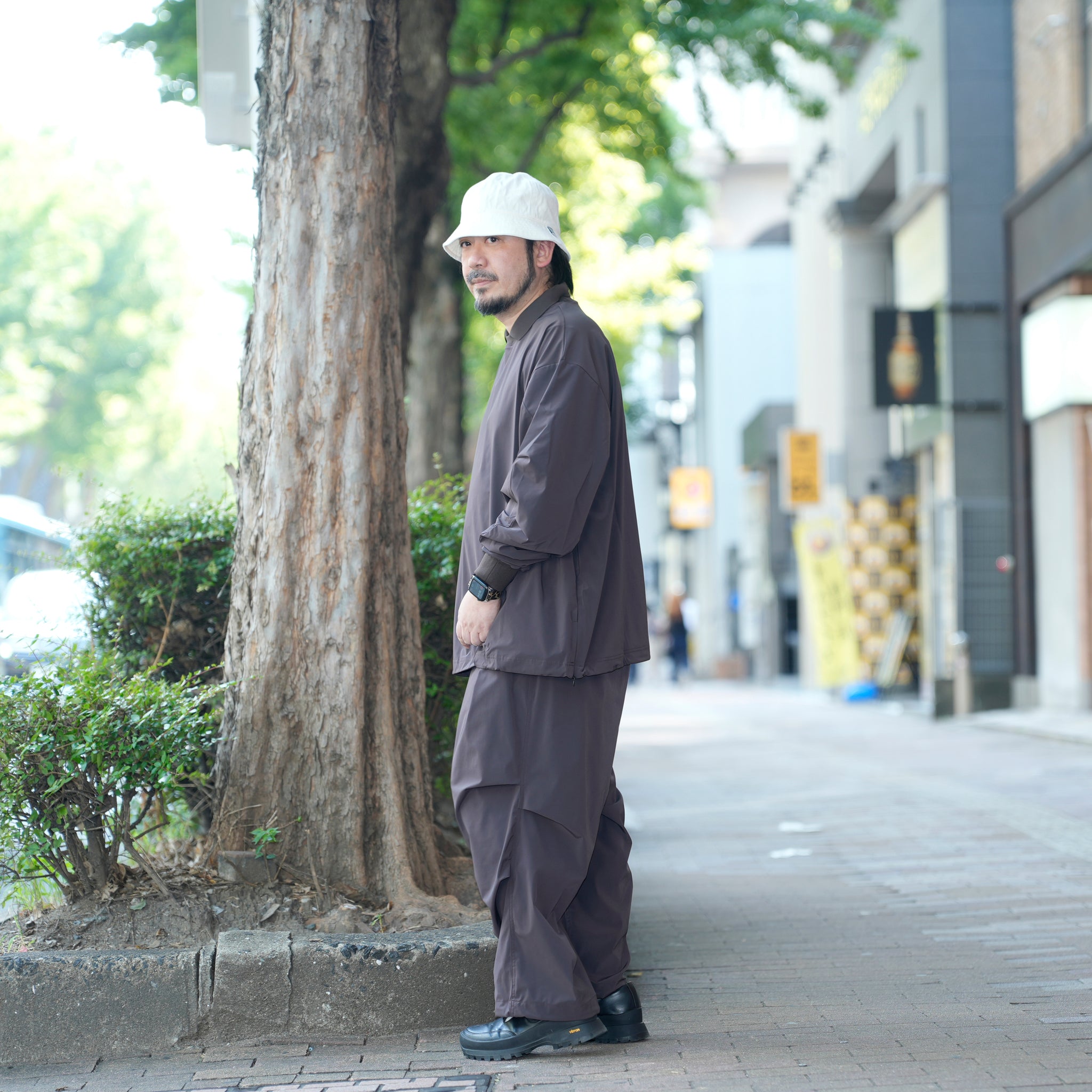 カラースモック L/S | Color_Color: Brown | No__203_color: brown【UNTRACE_アントレース】