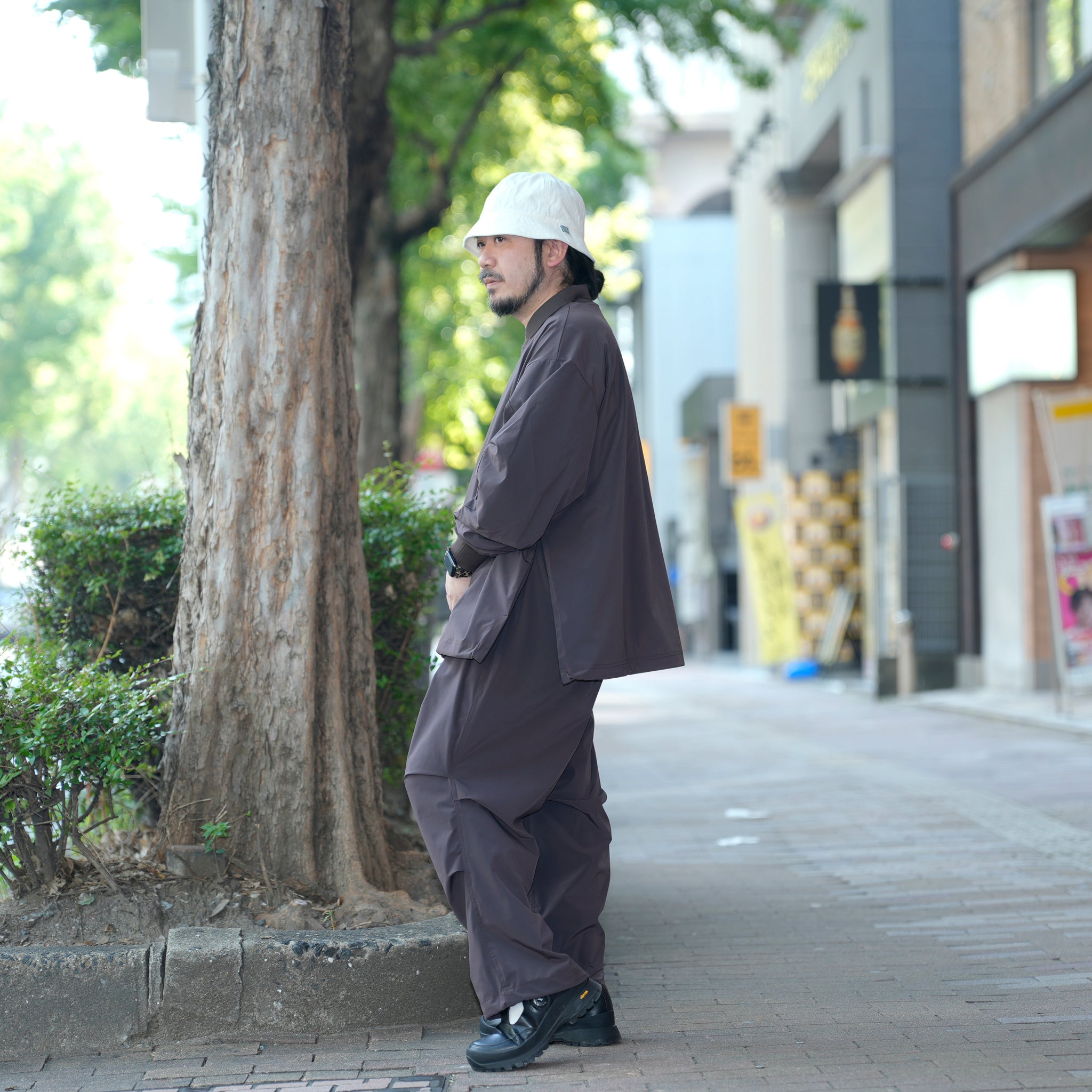 カラースモック L/S | Color_Color: Brown | No__203_color: brown【UNTRACE_アントレース】