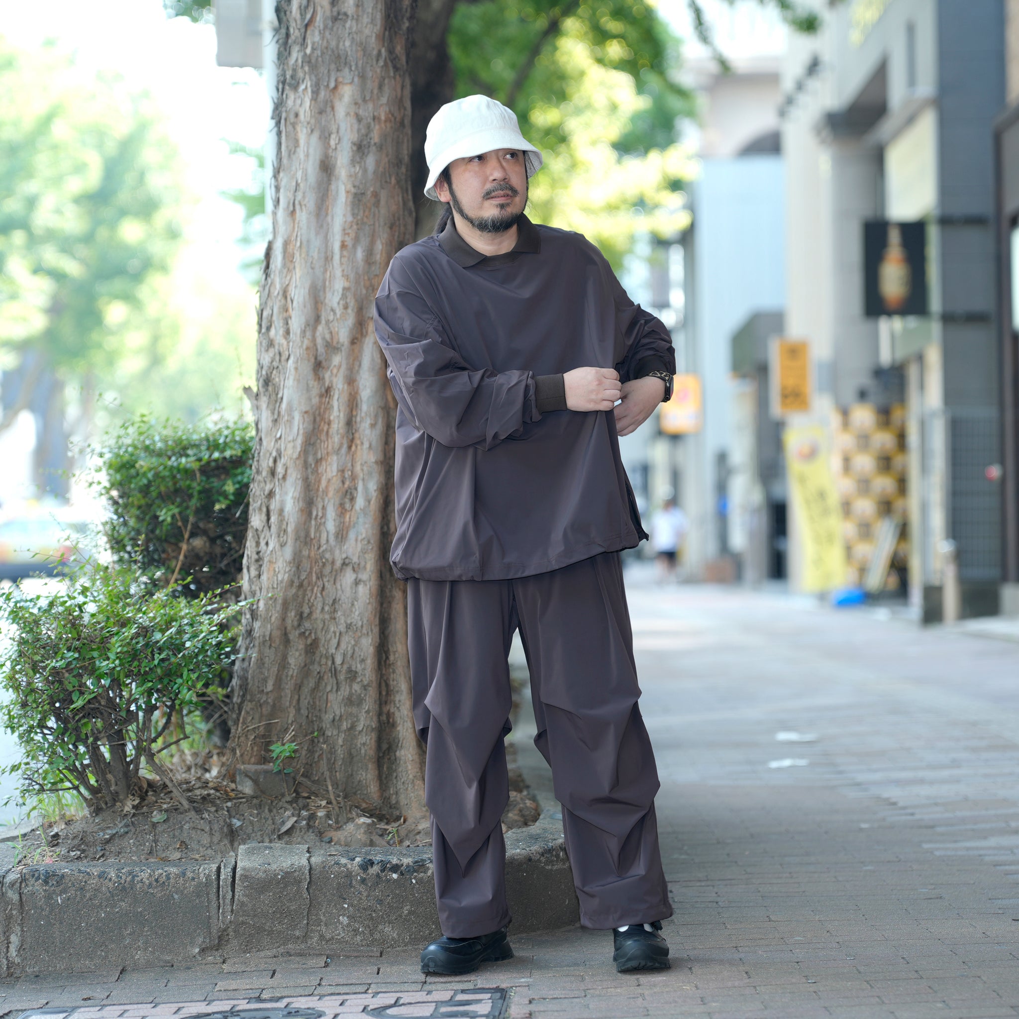 カラースモック L/S | Color_Color: Brown | No__203_color: brown【UNTRACE_アントレース】