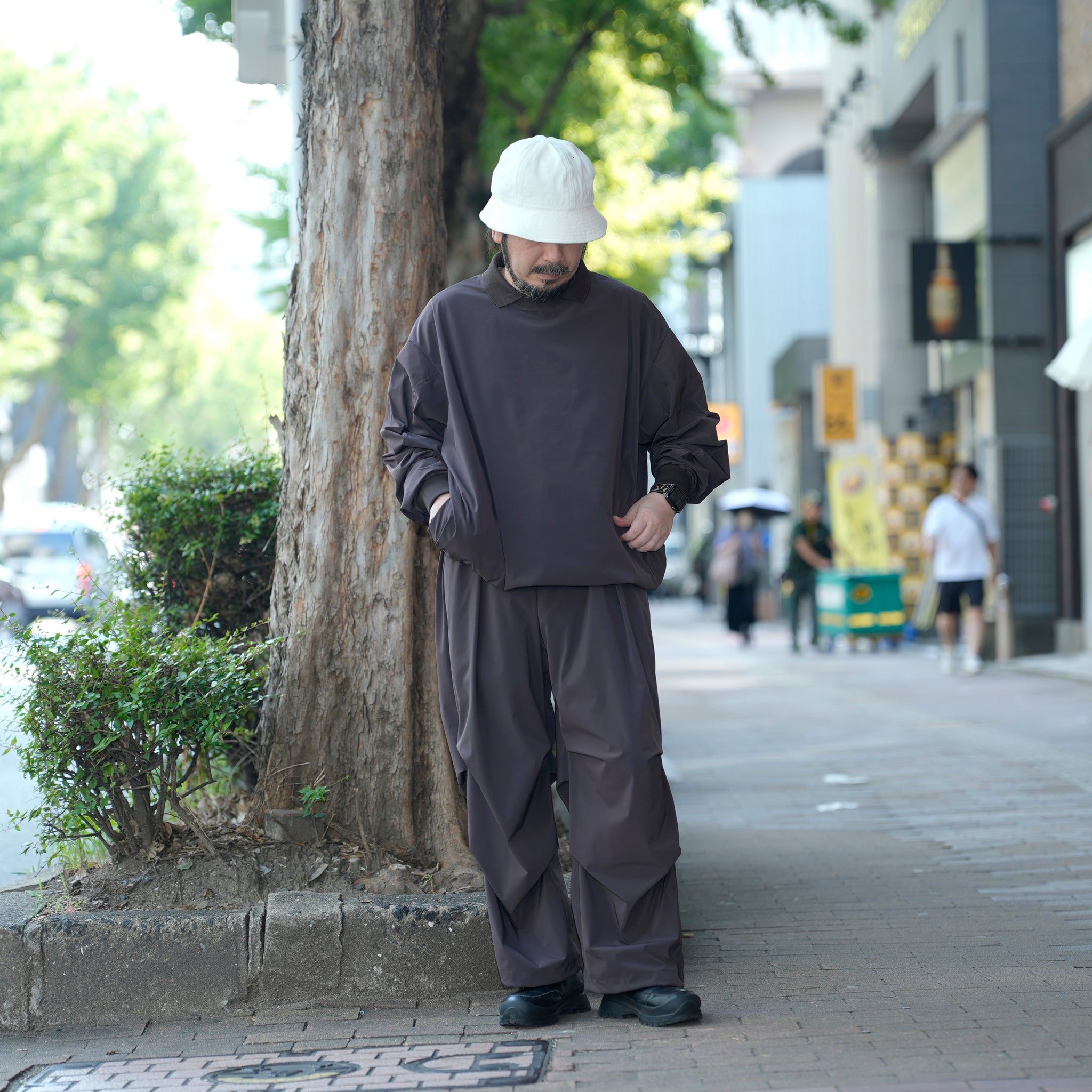 カラースモック L/S | Color_Color: Brown | No__203_color: brown【UNTRACE_アントレース】