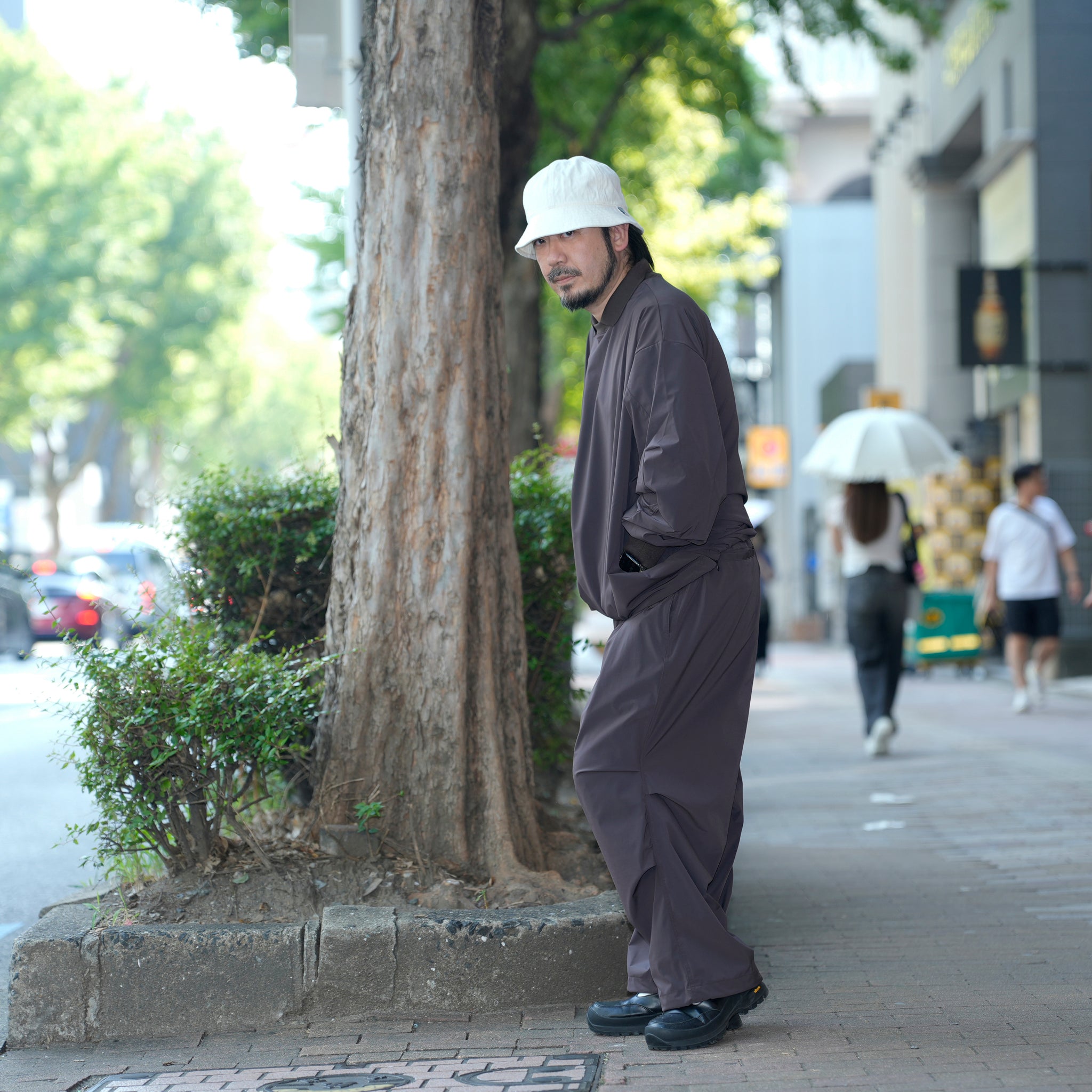 カラースモック L/S | Color_Color: Brown | No__203_color: brown【UNTRACE_アントレース】