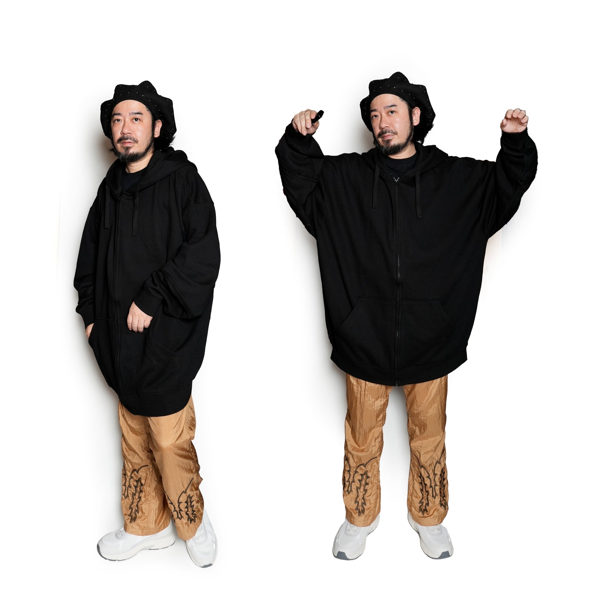 OK241-501_BRW | Nylon Embroidery Pants | Color:Brown【OK_オーケー】