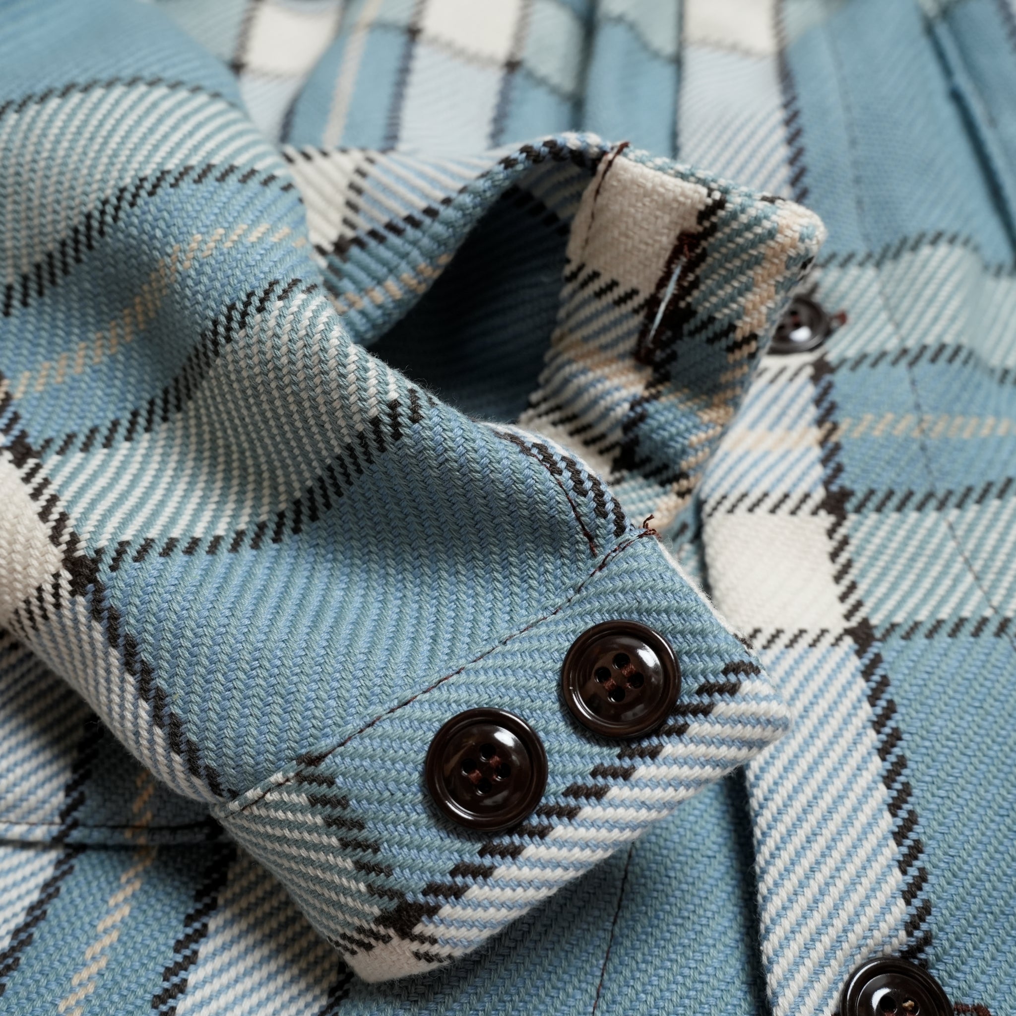 M32014-27_Cotton Heavy Twill Plaid Sax | Lazy Travel Jacket | Color:Cotton Heavy Twill Plaid sax【MONITALY_モニタリー】