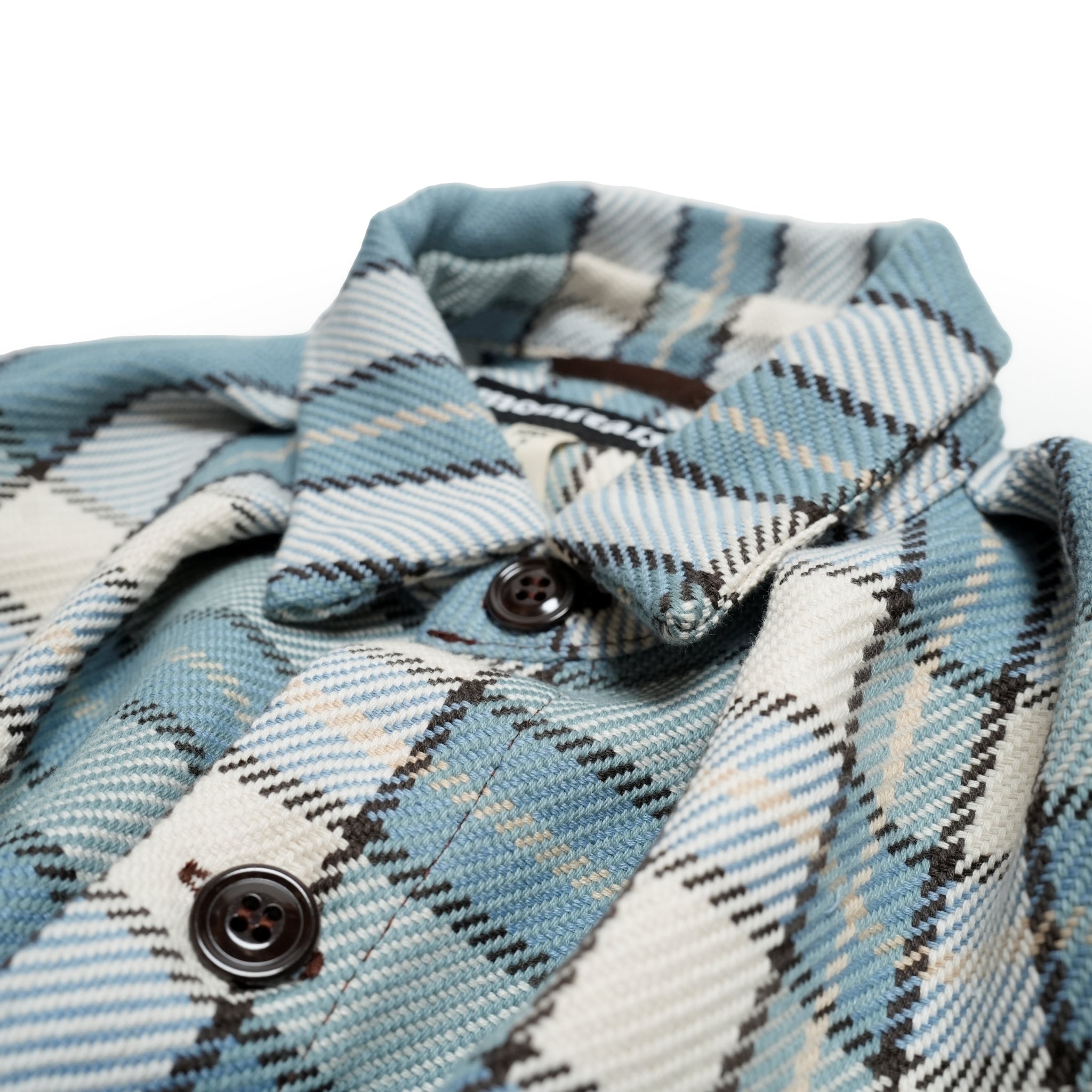 M32014-27_Cotton Heavy Twill Plaid Sax | Lazy Travel Jacket | Color:Cotton Heavy Twill Plaid sax【MONITALY_モニタリー】